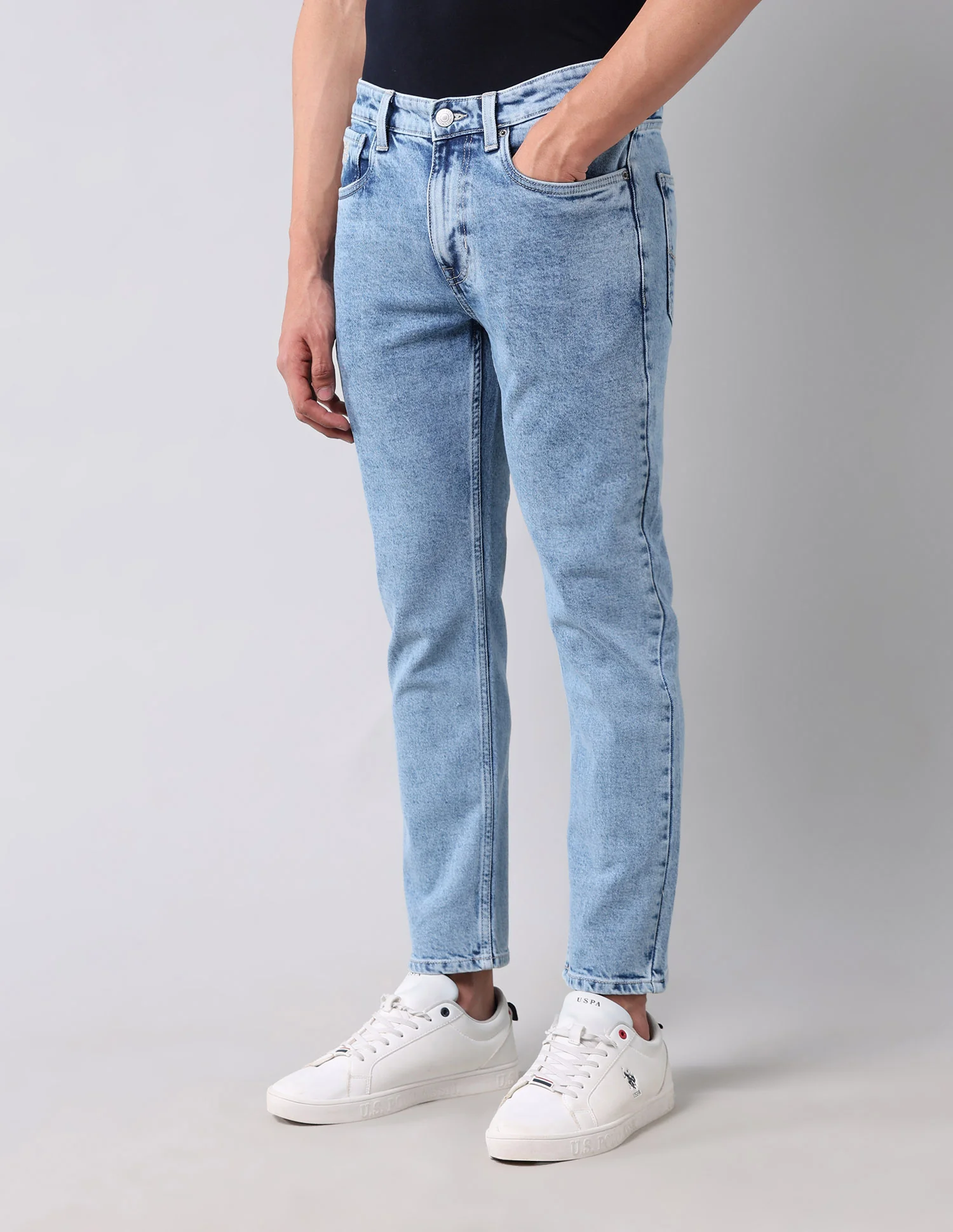 Cole Comfort Cropped Fit Blue Jeans - Image 4