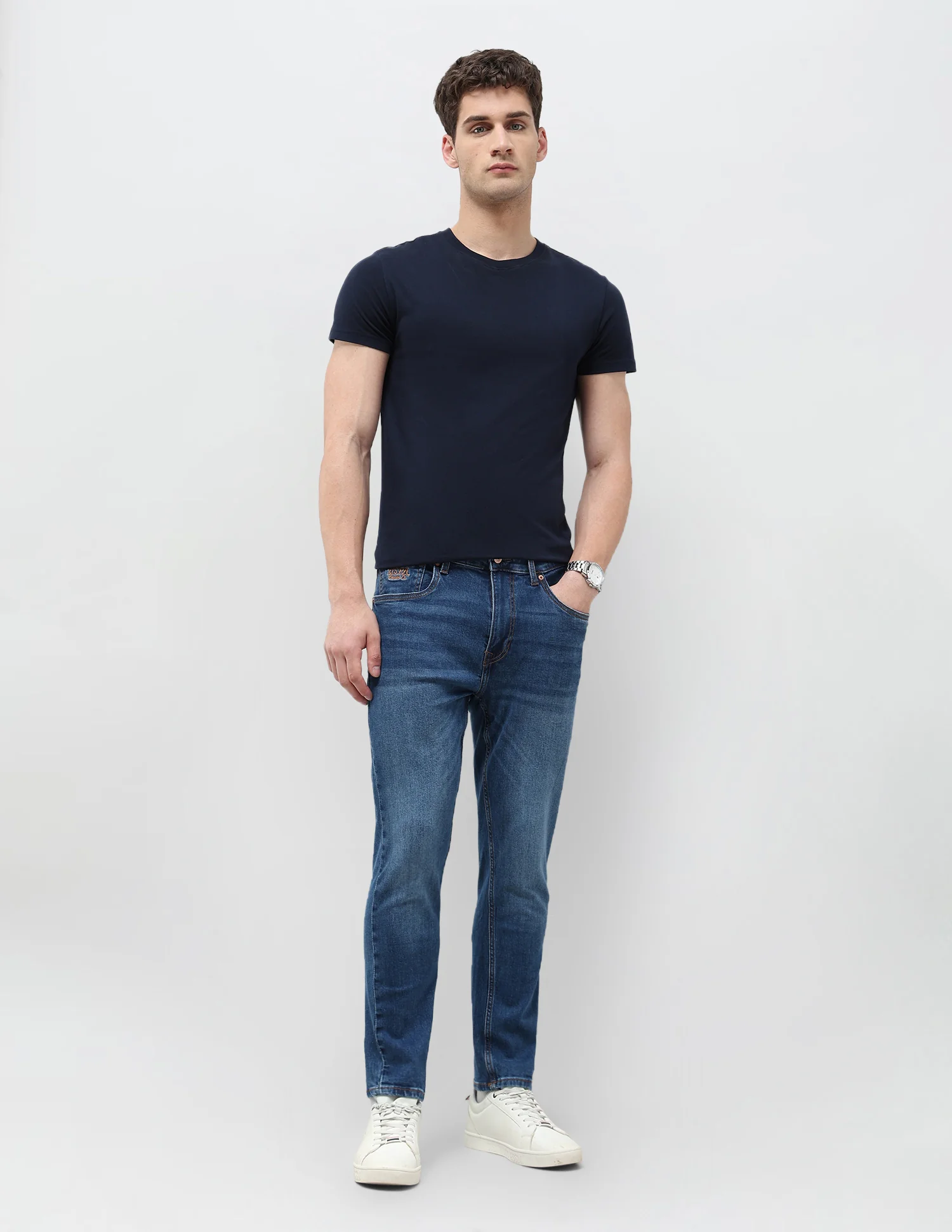 Cole Comfort Cropped Fit Blue Jeans - Image 3