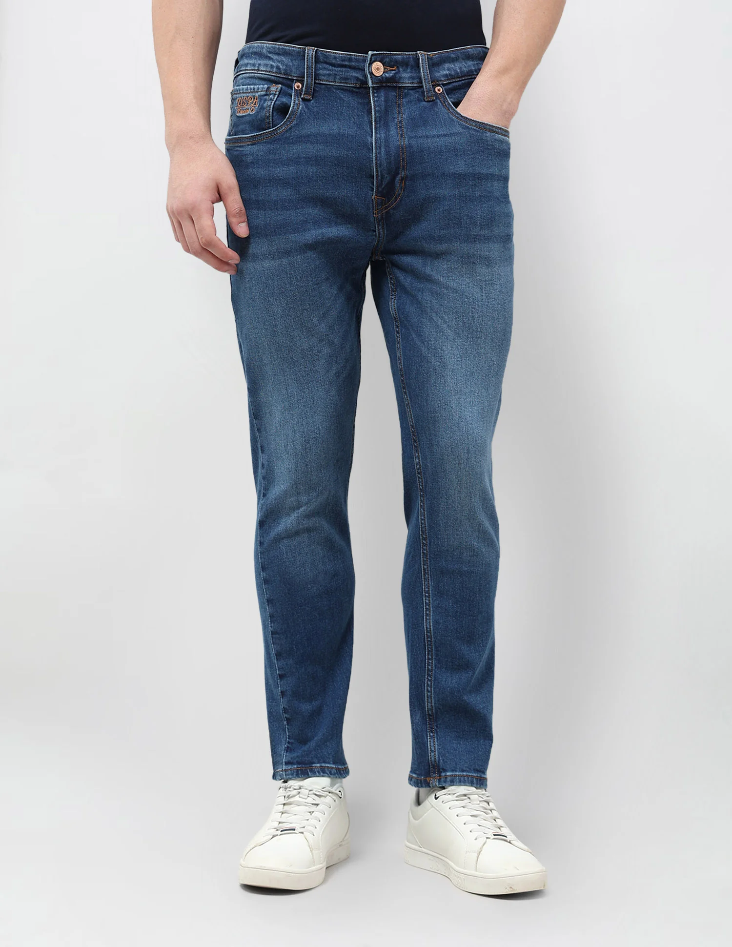 Cole Comfort Cropped Fit Blue Jeans - Image 6