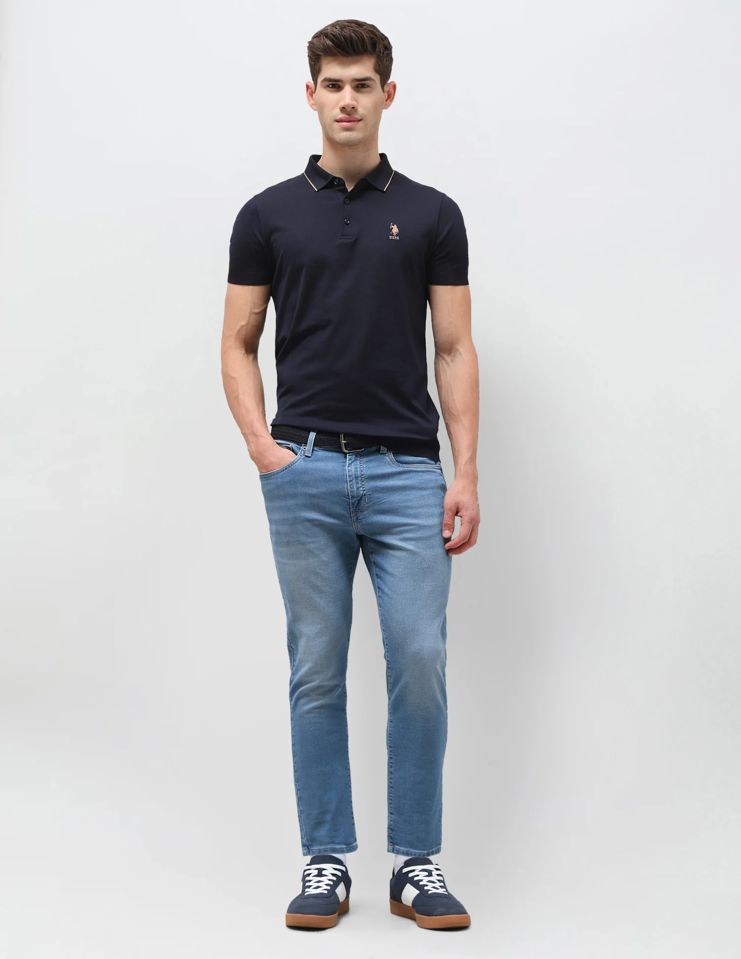 Cole Comfort Cropped Fit Blue Jeans - Image 3