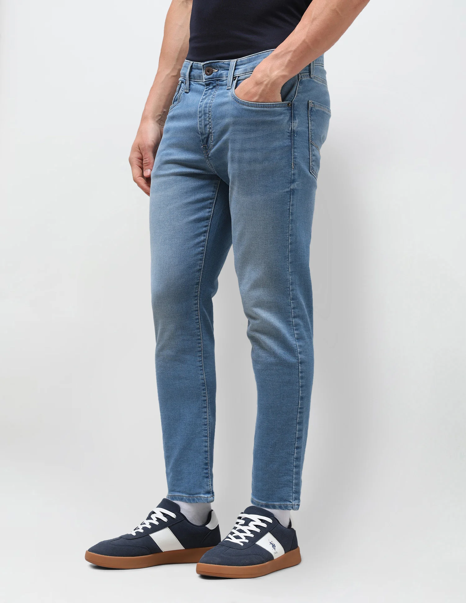 Cole Comfort Cropped Fit Blue Jeans - Image 4
