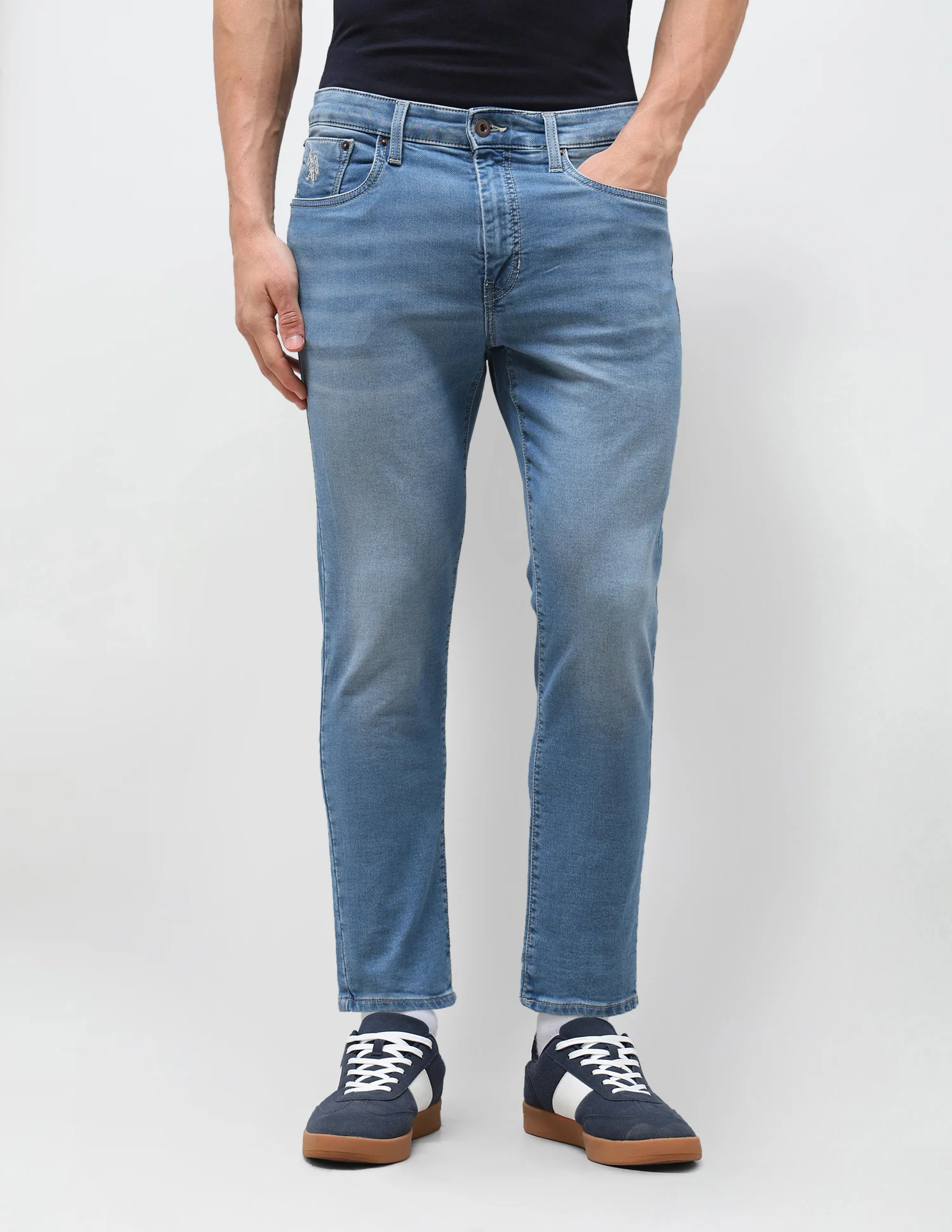 Cole Comfort Cropped Fit Blue Jeans - Image 6