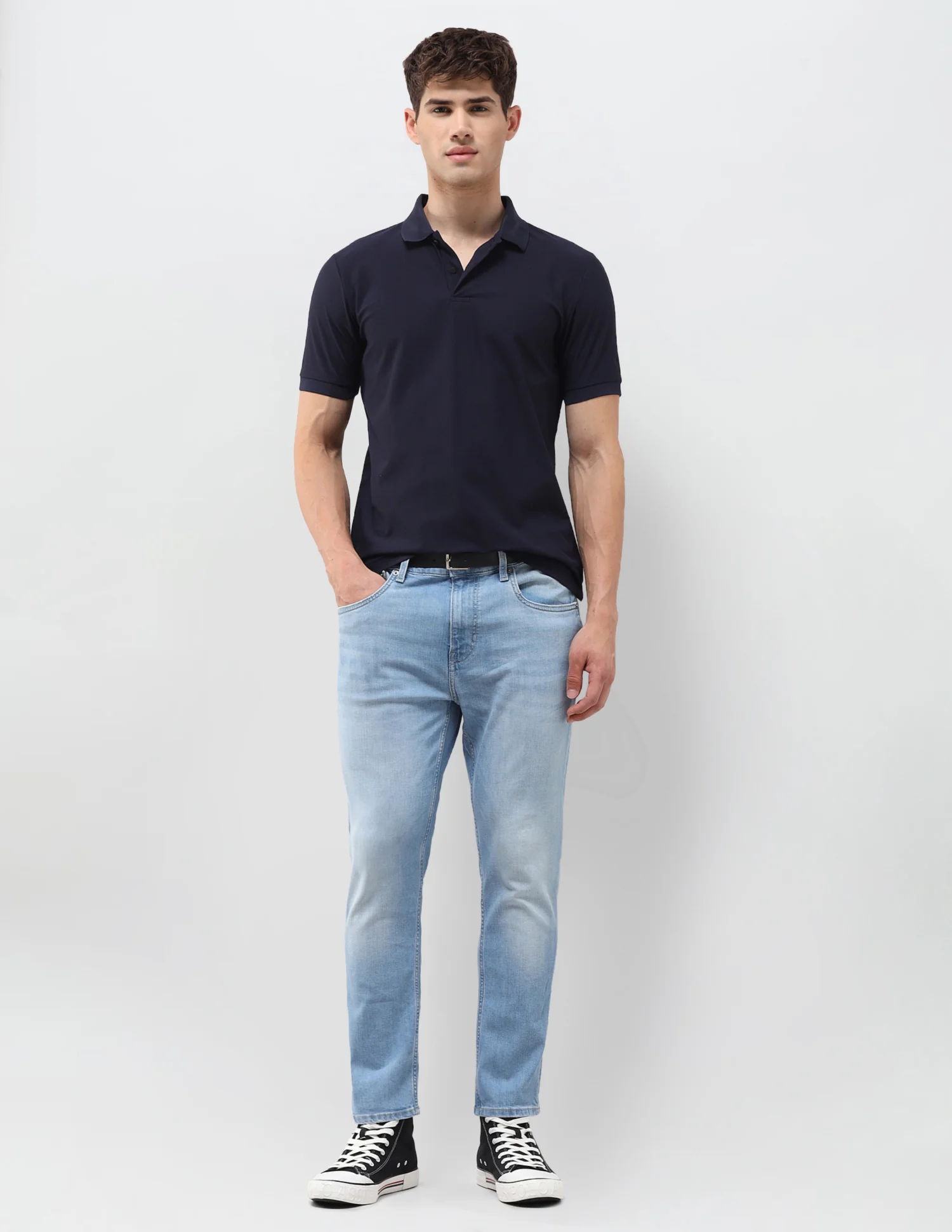 Cole Comfort Cropped Fit Blue Jeans - Image 3