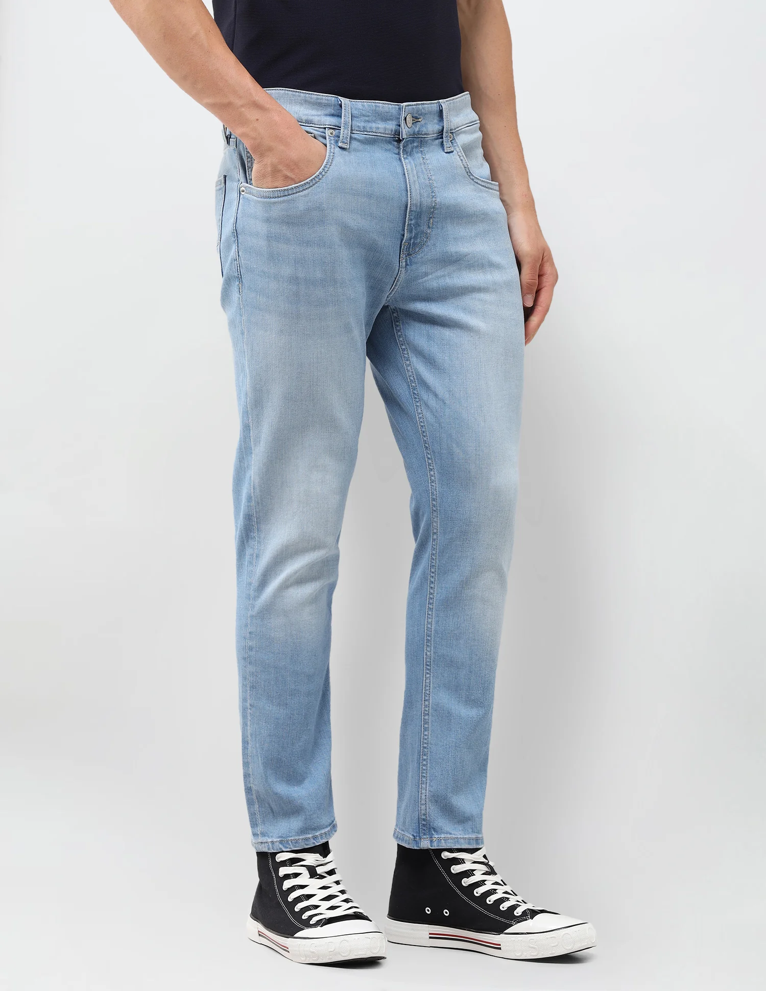 Cole Comfort Cropped Fit Blue Jeans - Image 4