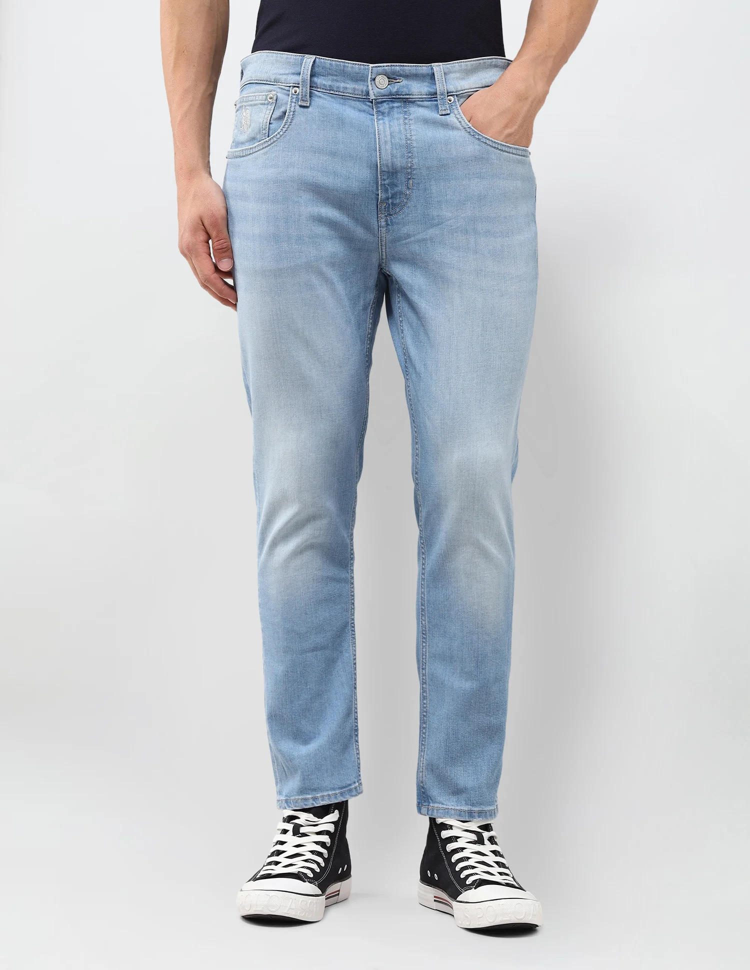 Cole Comfort Cropped Fit Blue Jeans - Image 6