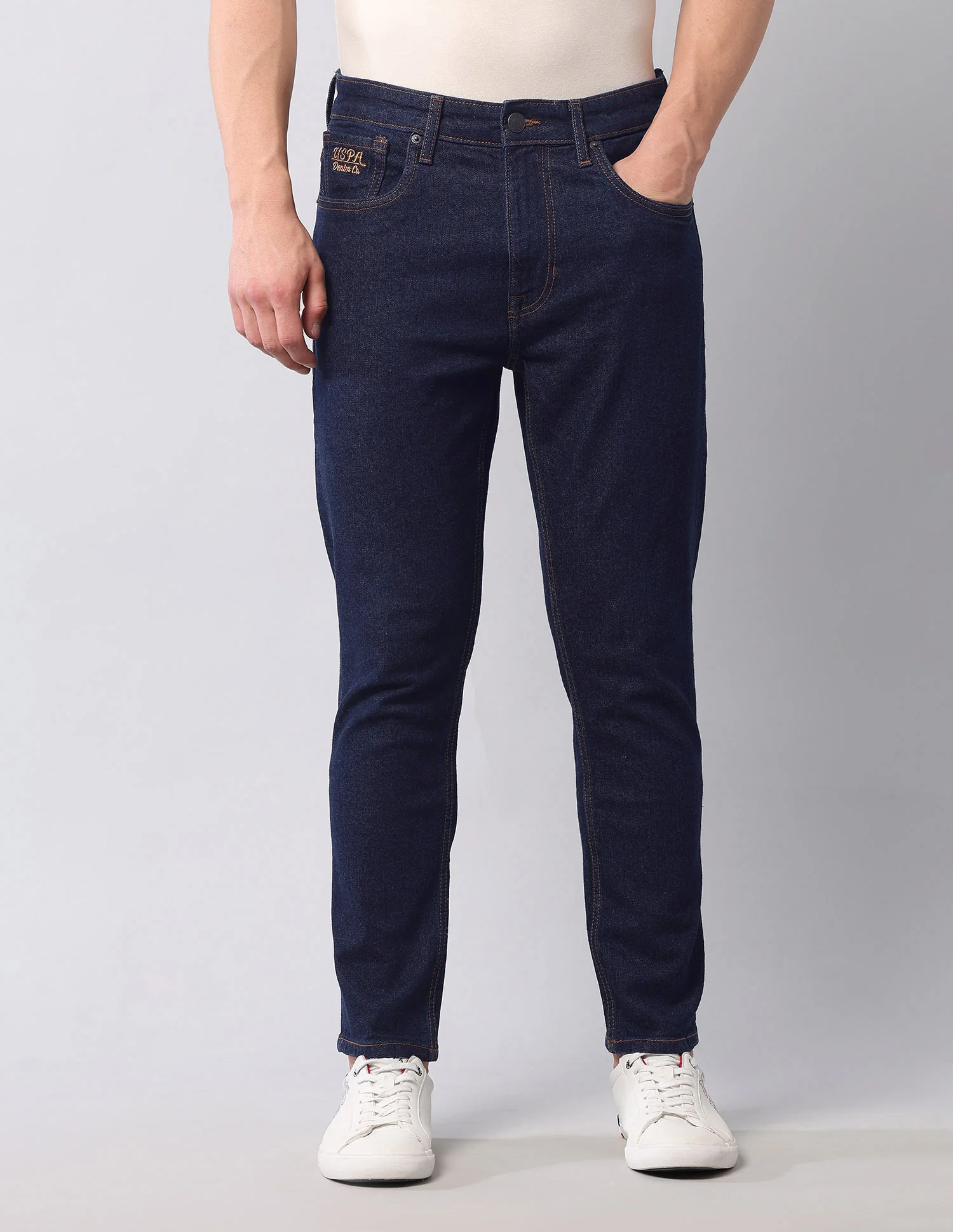 Cole Comfort Cropped Fit Blue Jeans - Image 6