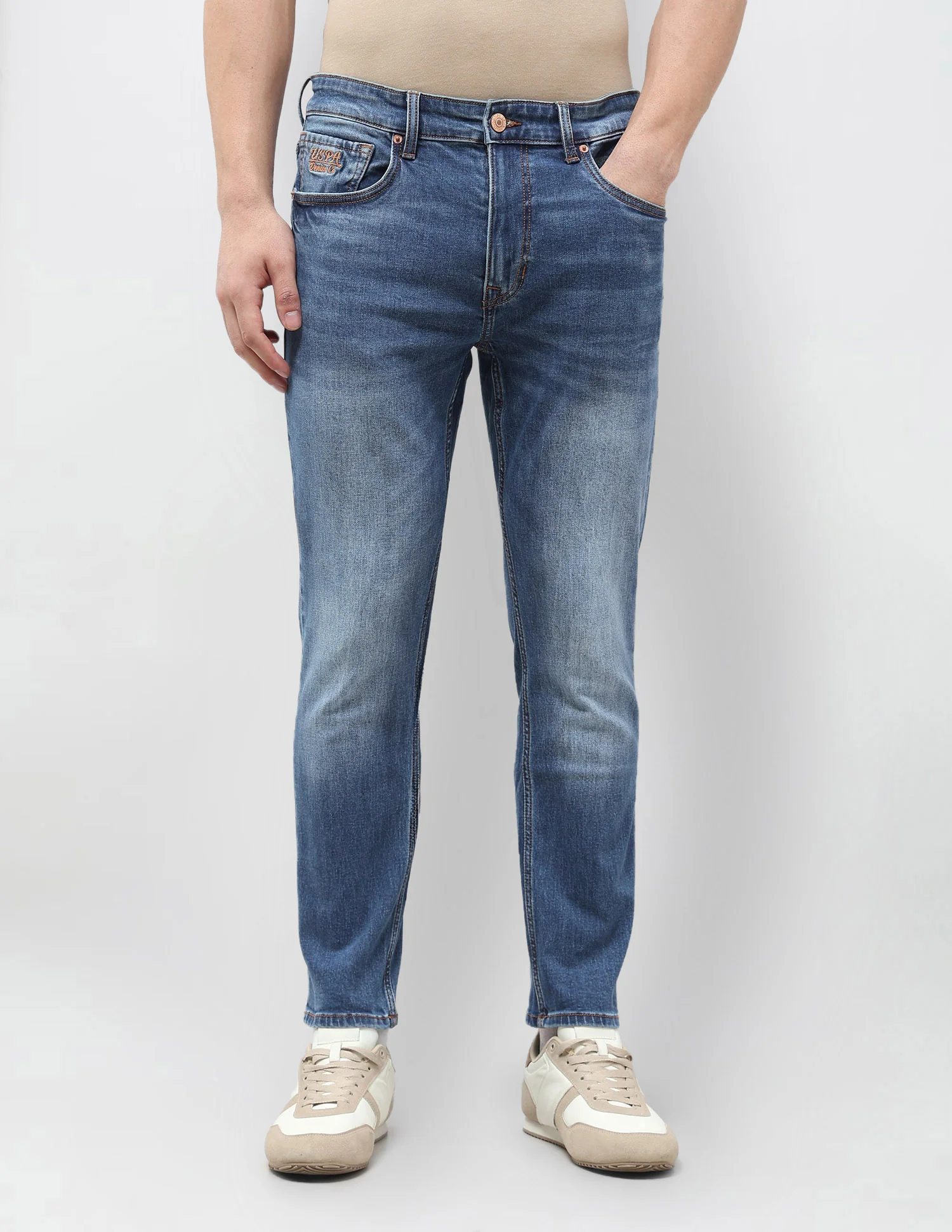 Cole Comfort Cropped Fit Blue Jeans - Image 6