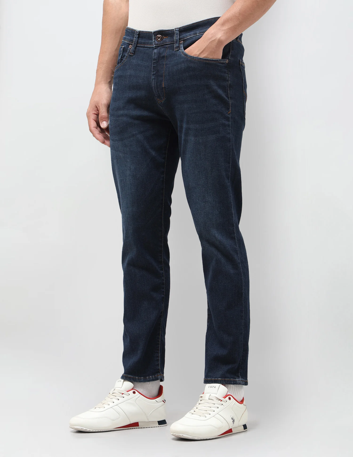 Cole Comfort Cropped Fit Blue Jeans - Image 4