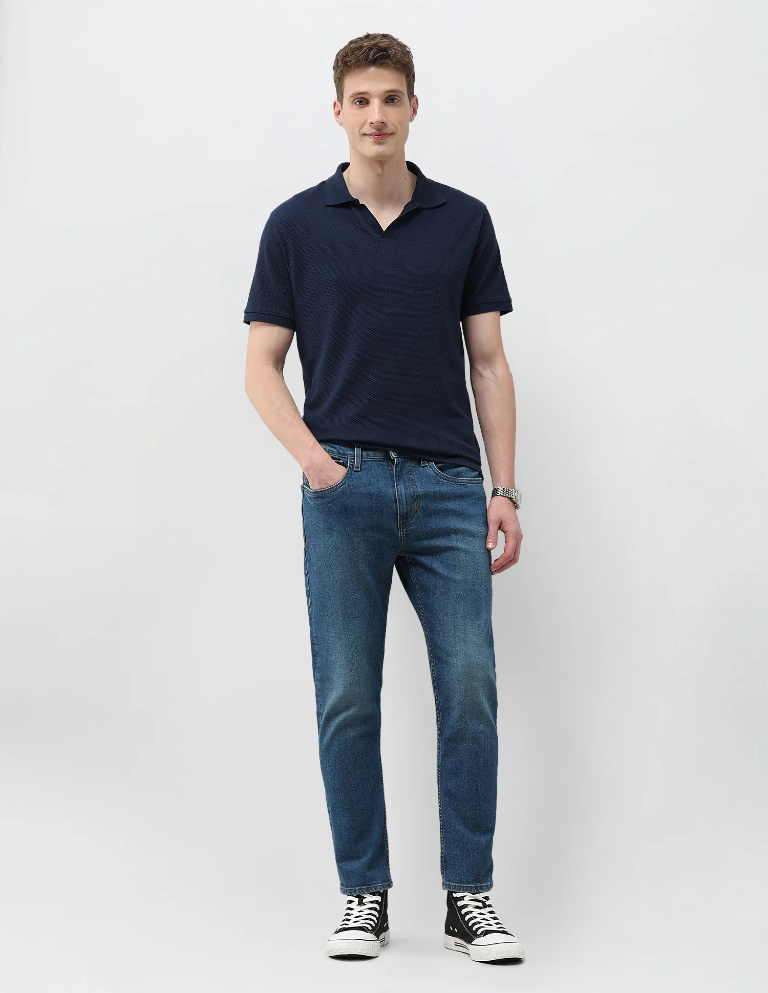 Cole Comfort Cropped Fit Blue Jeans - Image 3
