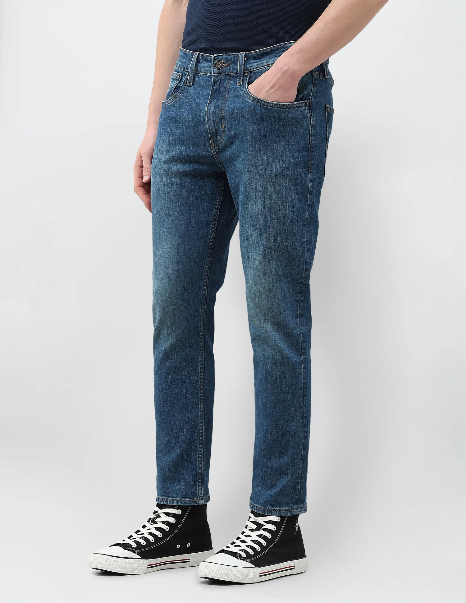 Cole Comfort Cropped Fit Blue Jeans - Image 4