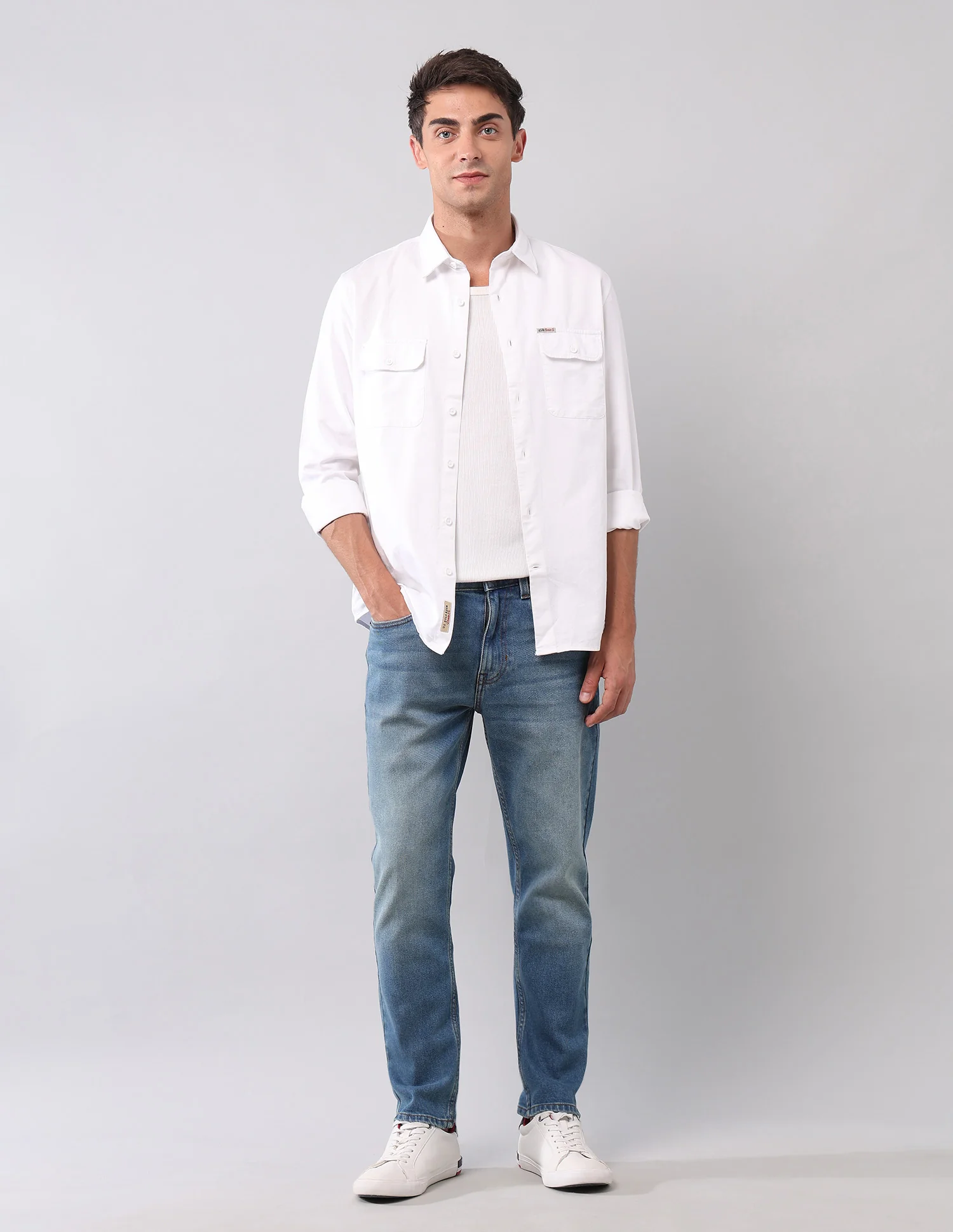 Cole Comfort Cropped Fit Blue Jeans - Image 3