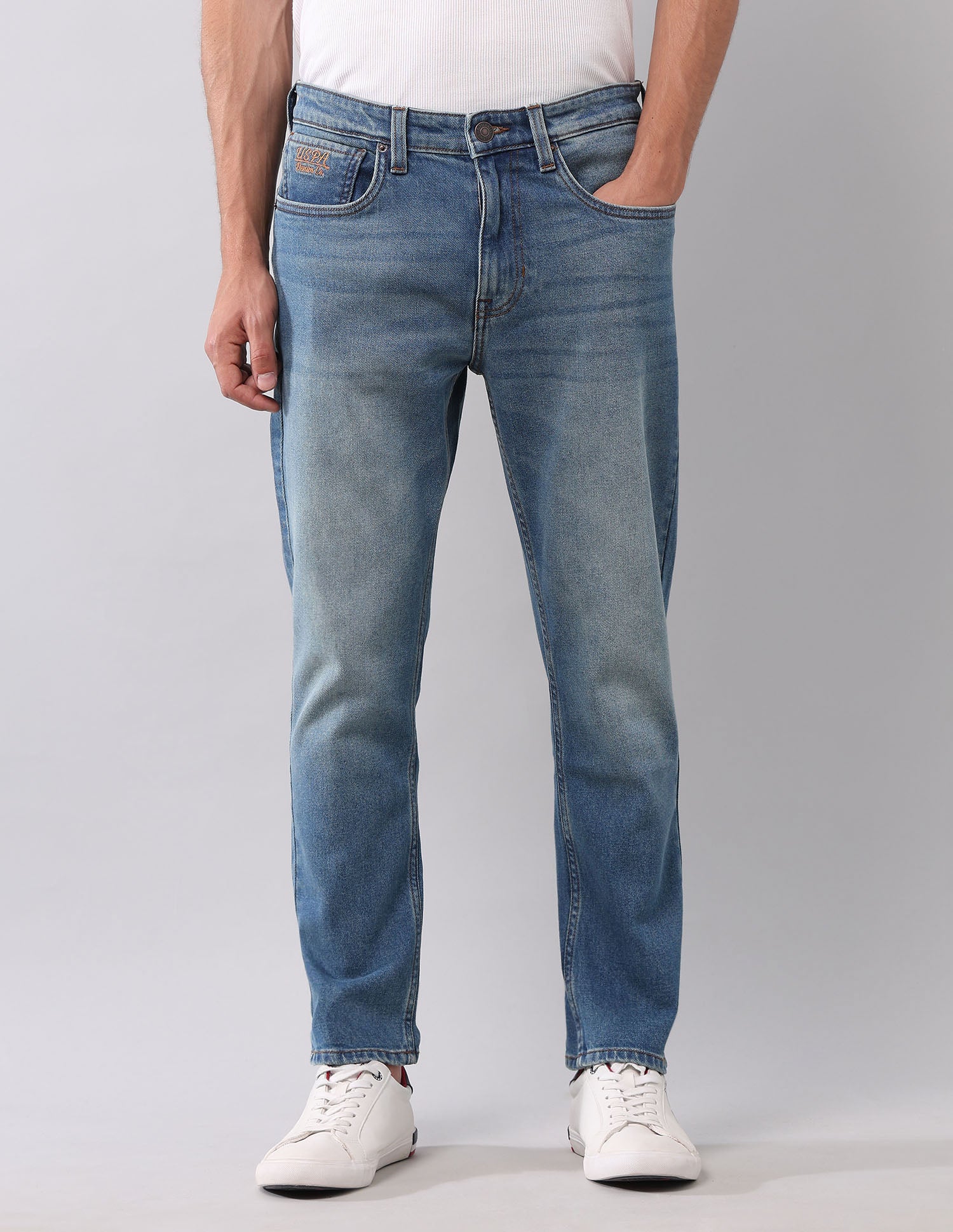 Cole Comfort Cropped Fit Blue Jeans - Image 6