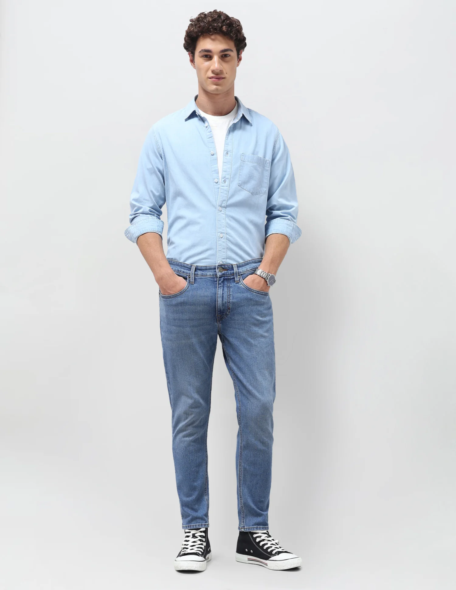 Cole Comfort Cropped Fit Blue Jeans - Image 3