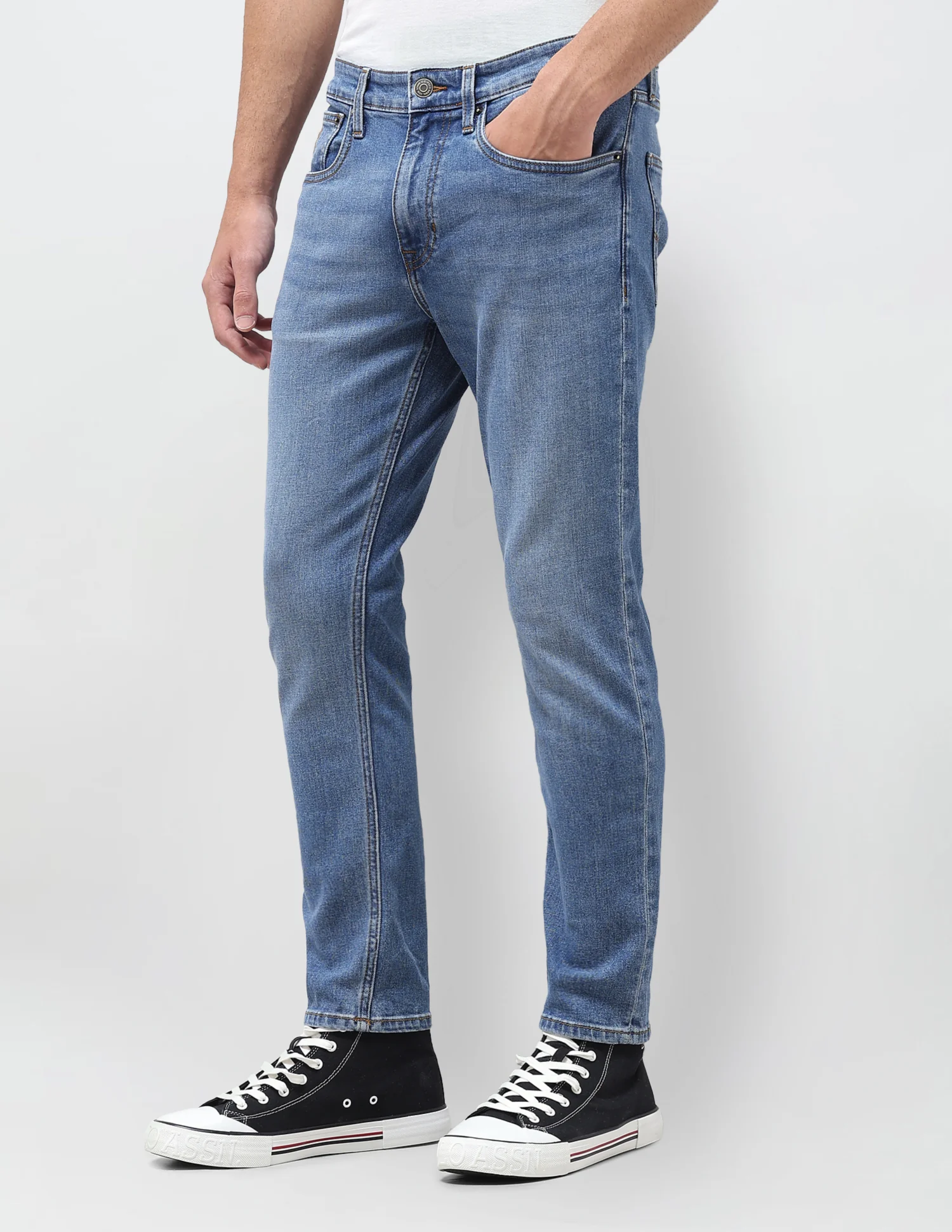 Cole Comfort Cropped Fit Blue Jeans - Image 4