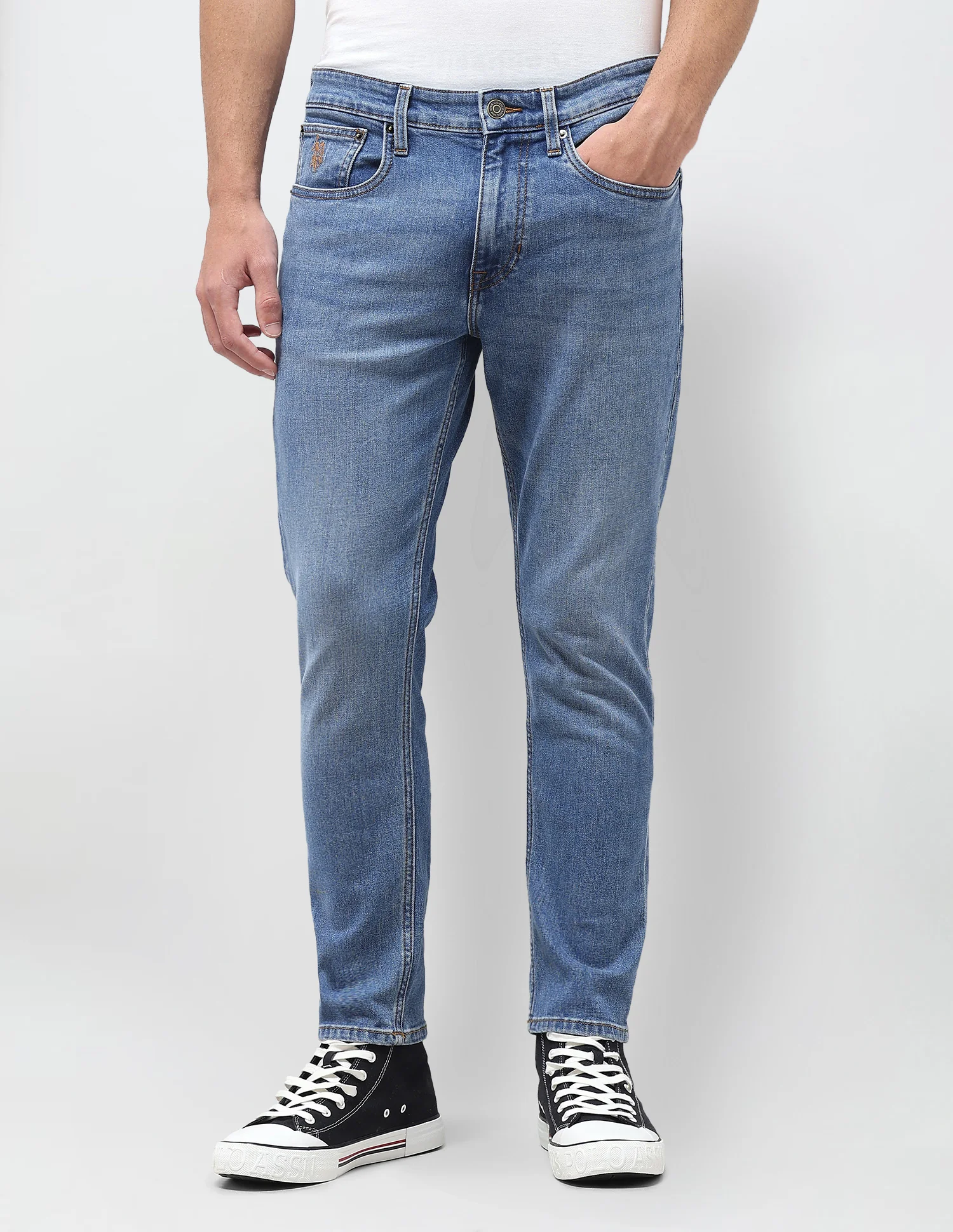 Cole Comfort Cropped Fit Blue Jeans - Image 6