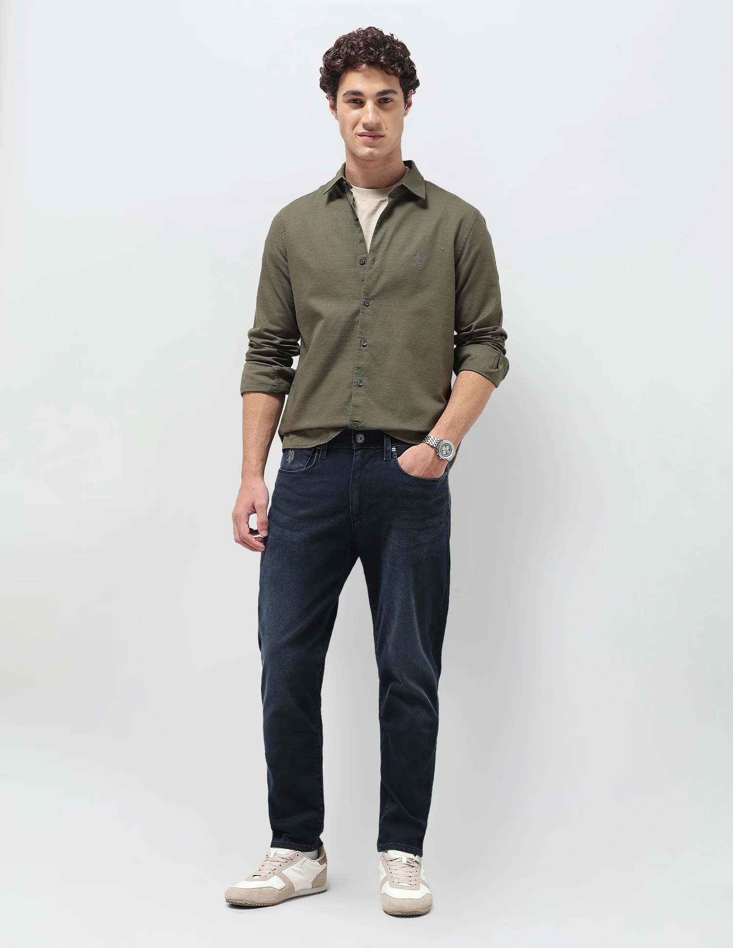 Cole Comfort Cropped Fit Blue Jeans - Image 3