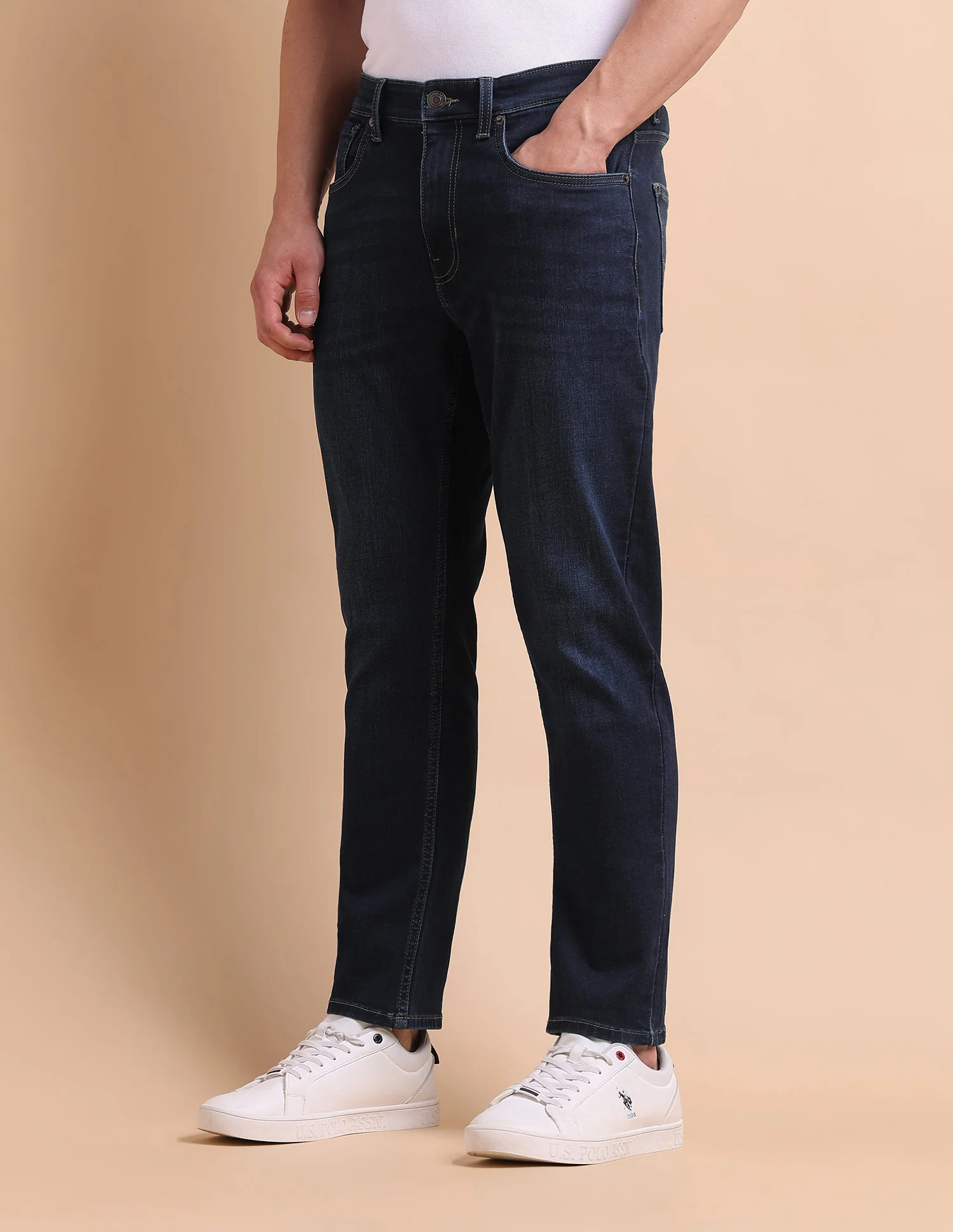 Cole Comfort Cropped Fit Blue Jeans - Image 4