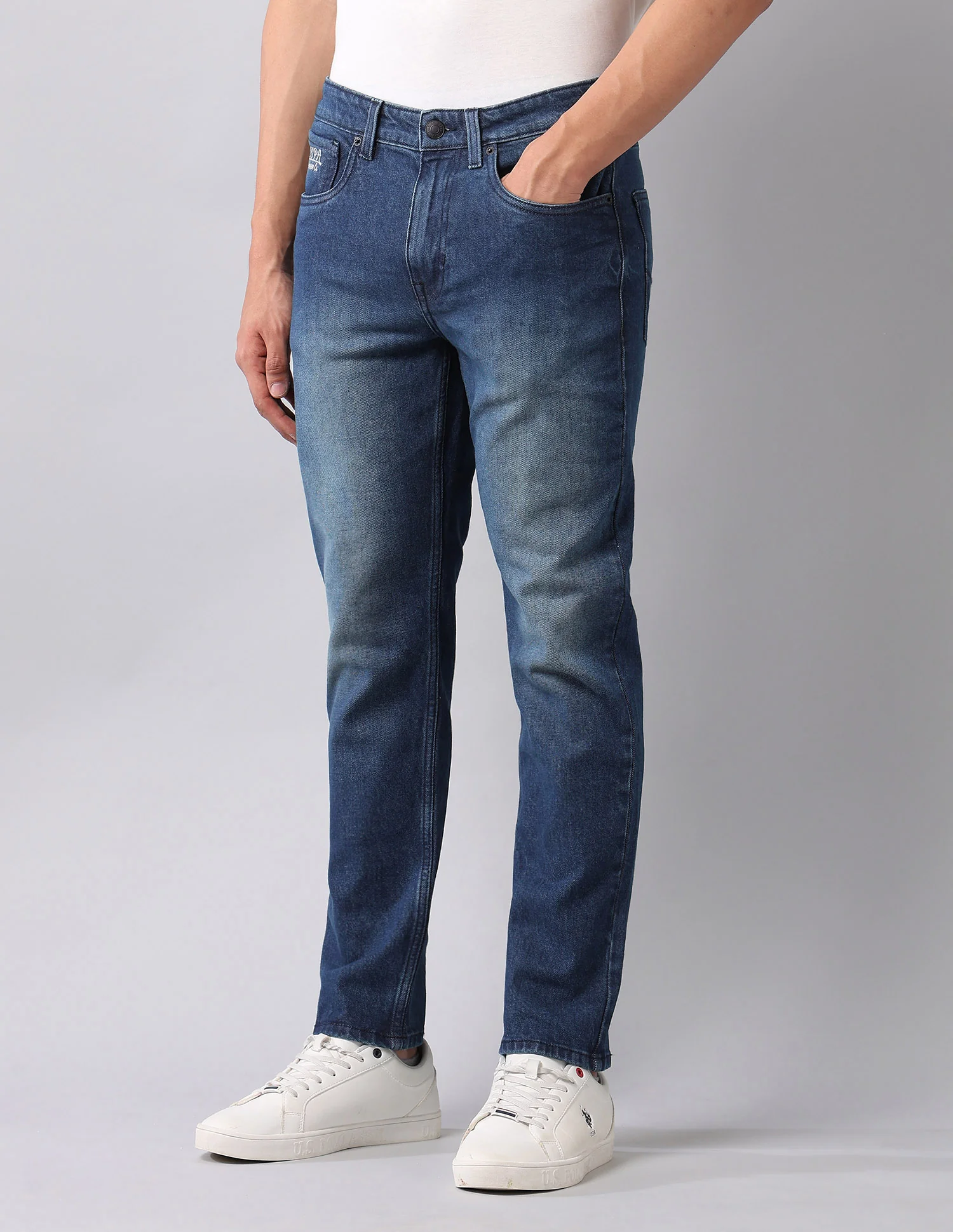Cole Comfort Cropped Fit Blue Jeans - Image 4