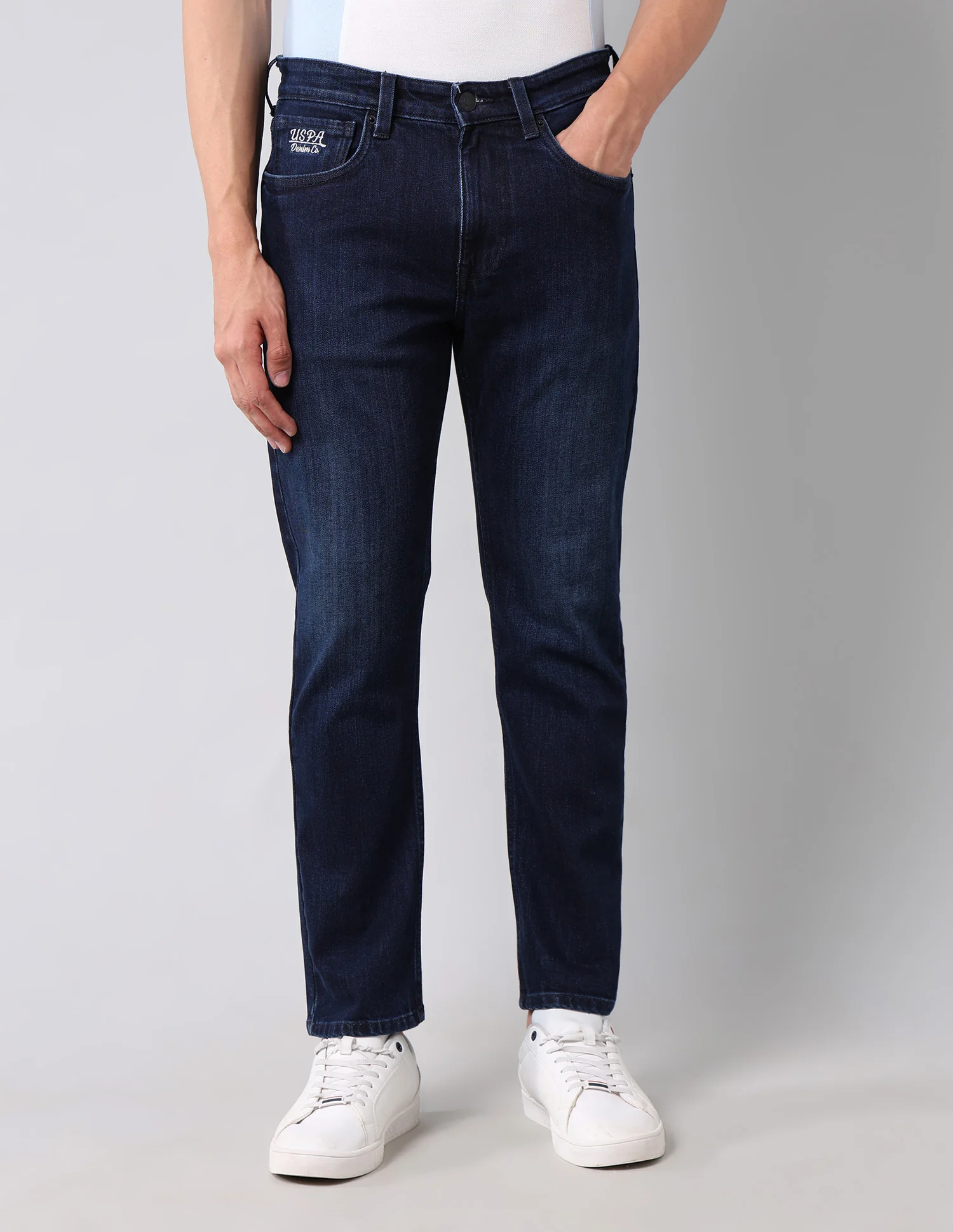 Cole Comfort Cropped Fit Blue Jeans - Image 6