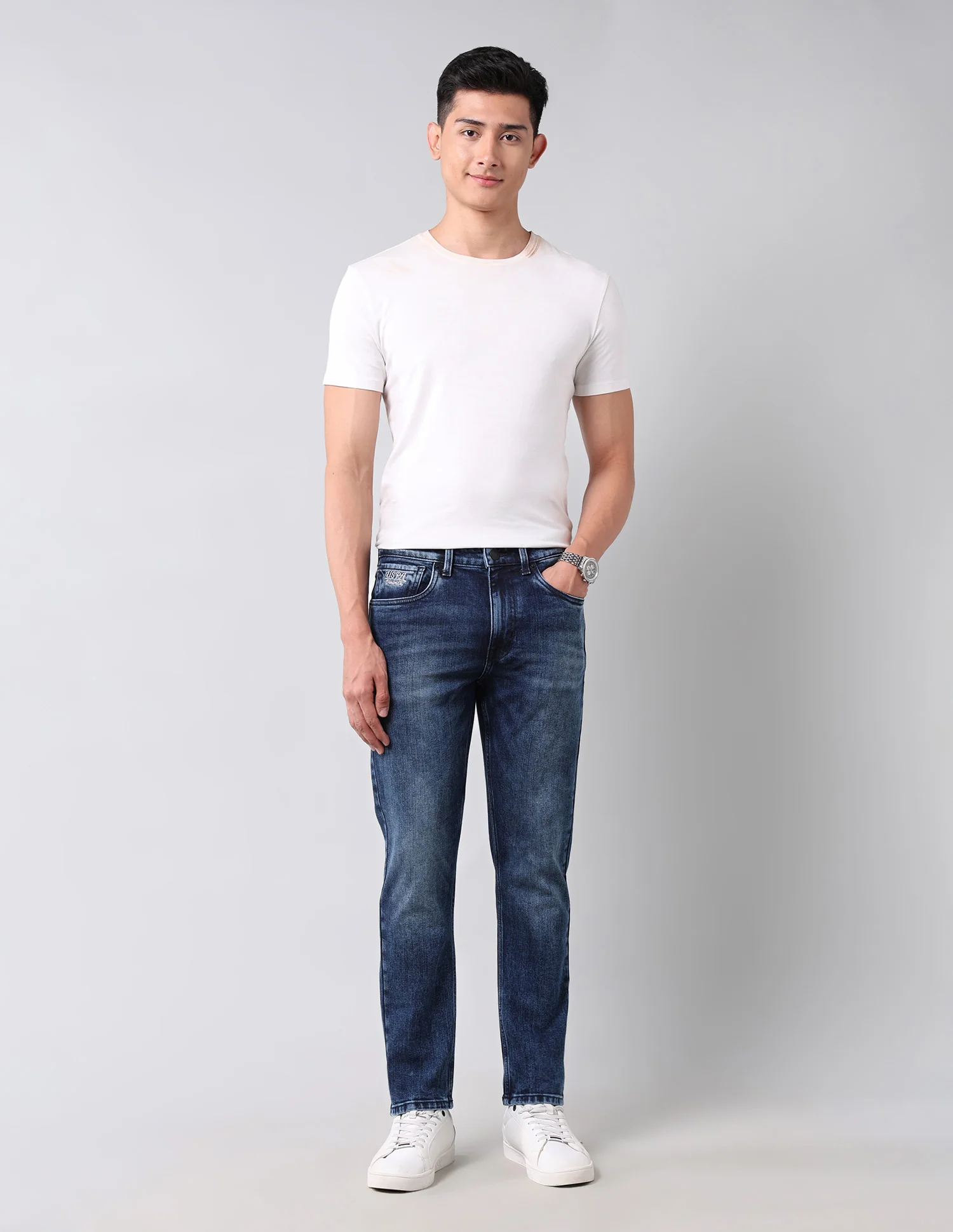 Cole Comfort Cropped Fit Blue Jeans - Image 3