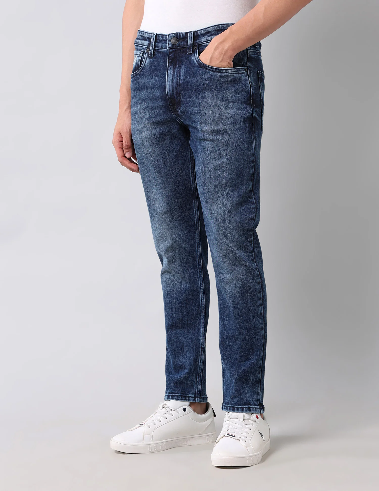 Cole Comfort Cropped Fit Blue Jeans - Image 4