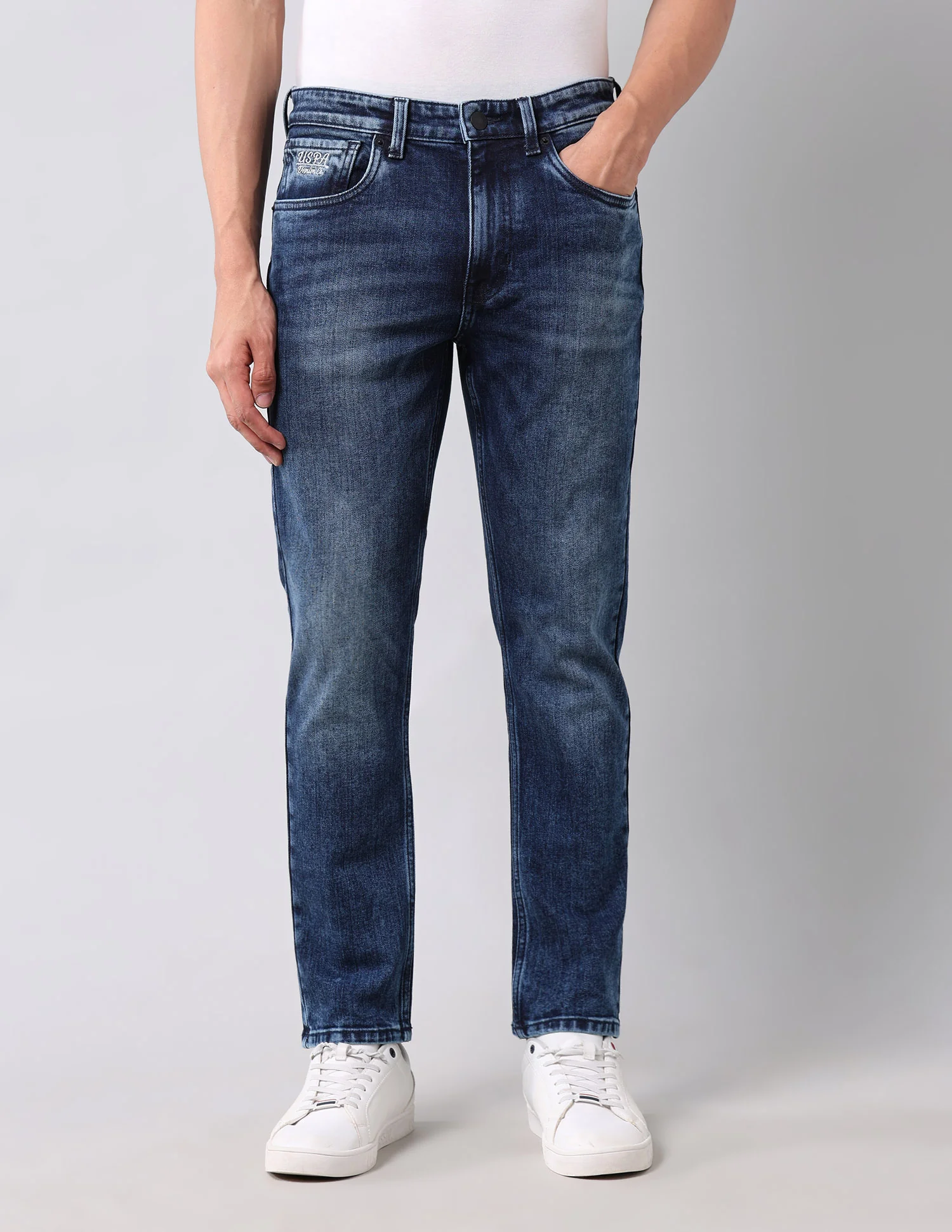 Cole Comfort Cropped Fit Blue Jeans - Image 6