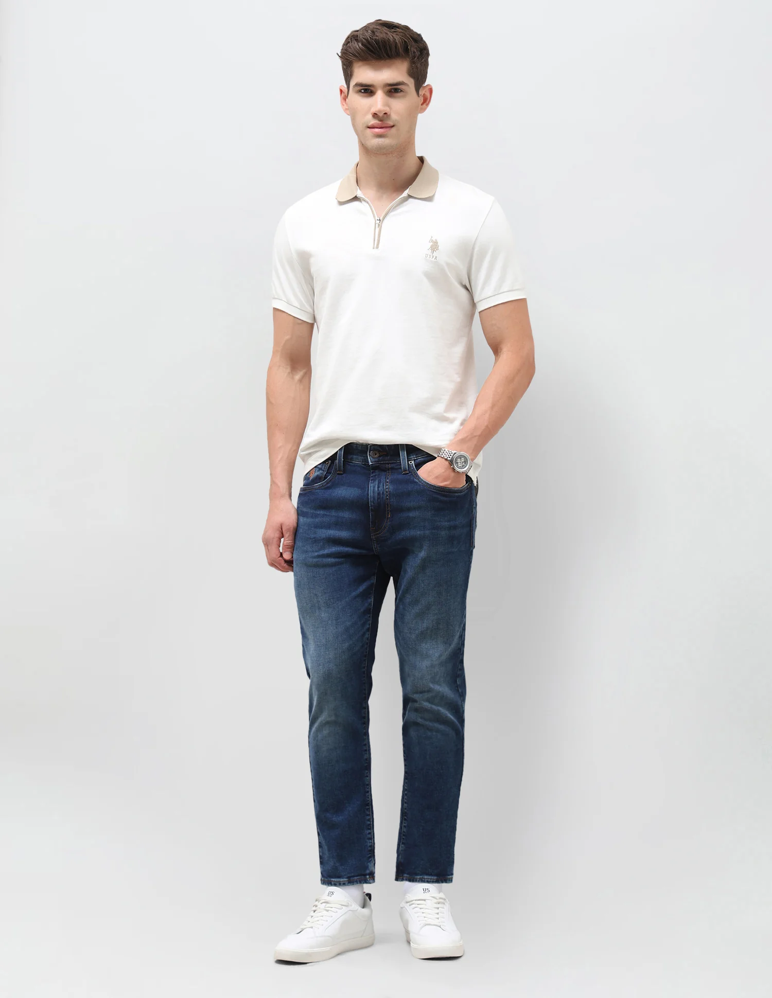 Cole Comfort Cropped Fit Blue Jeans - Image 3