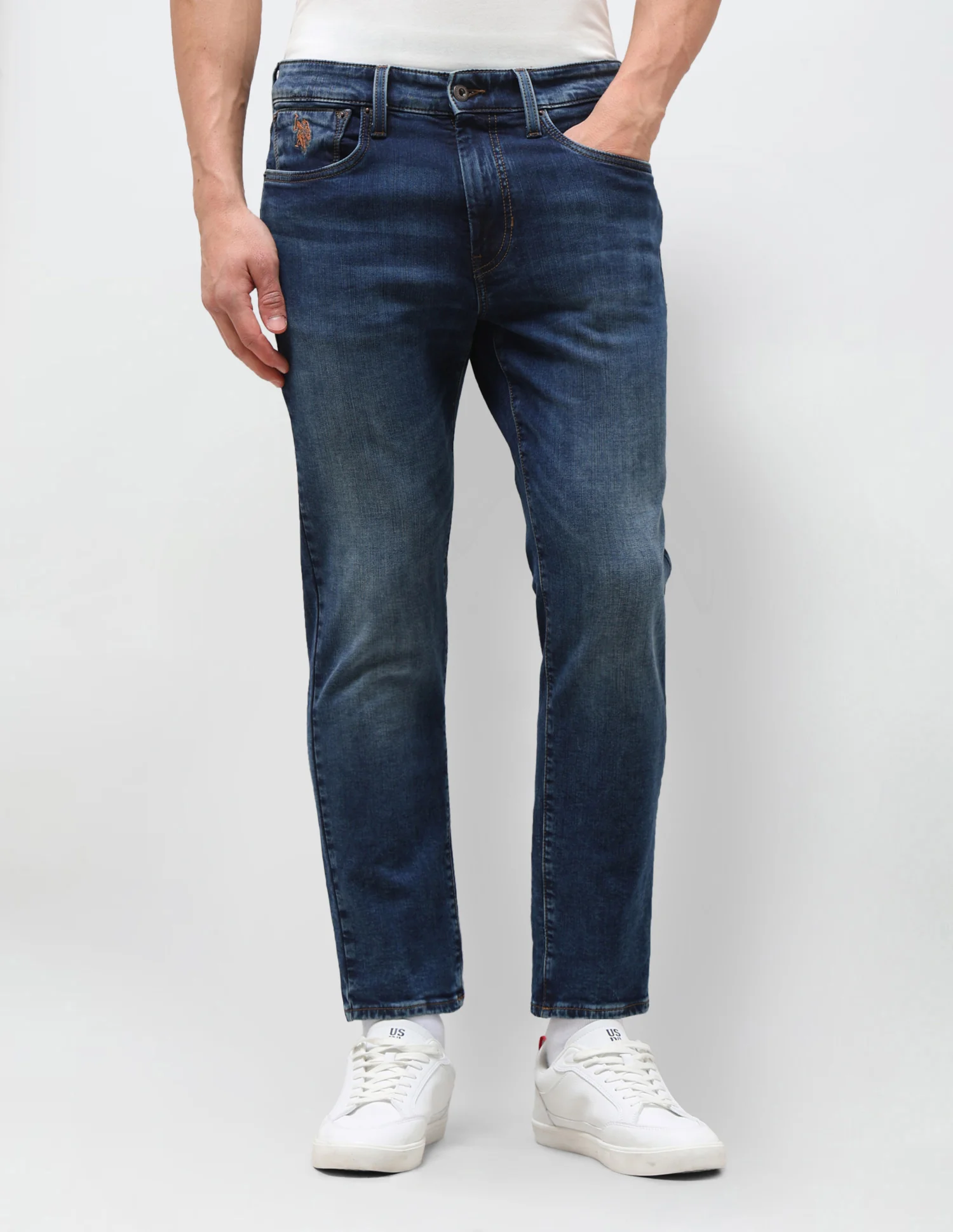 Cole Comfort Cropped Fit Blue Jeans - Image 6