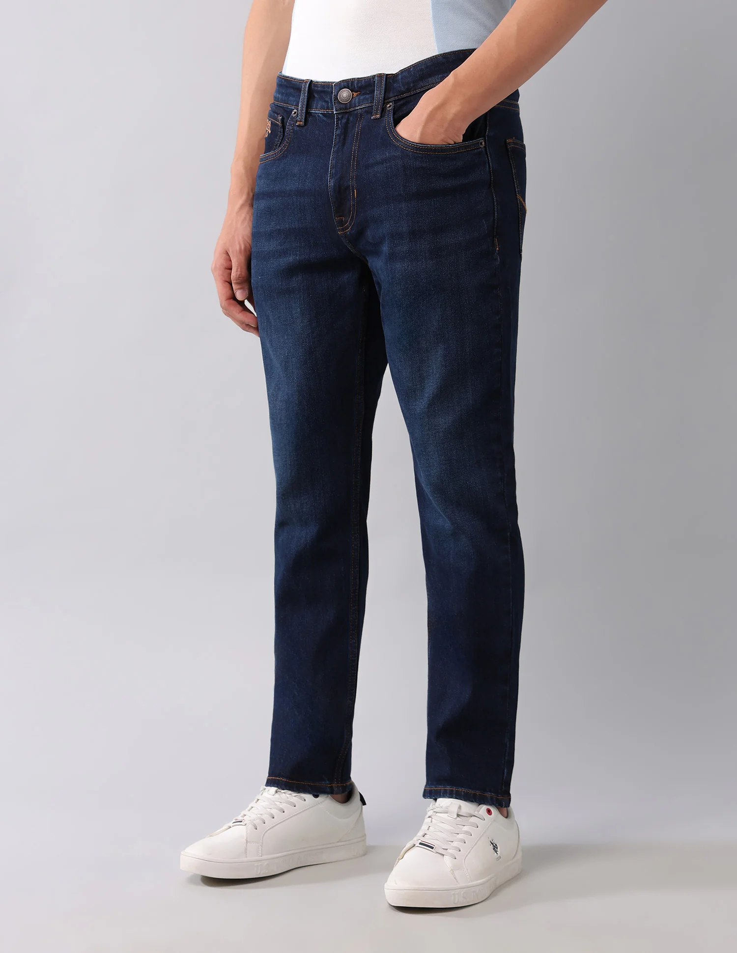 Cole Comfort Cropped Fit Blue Jeans - Image 4
