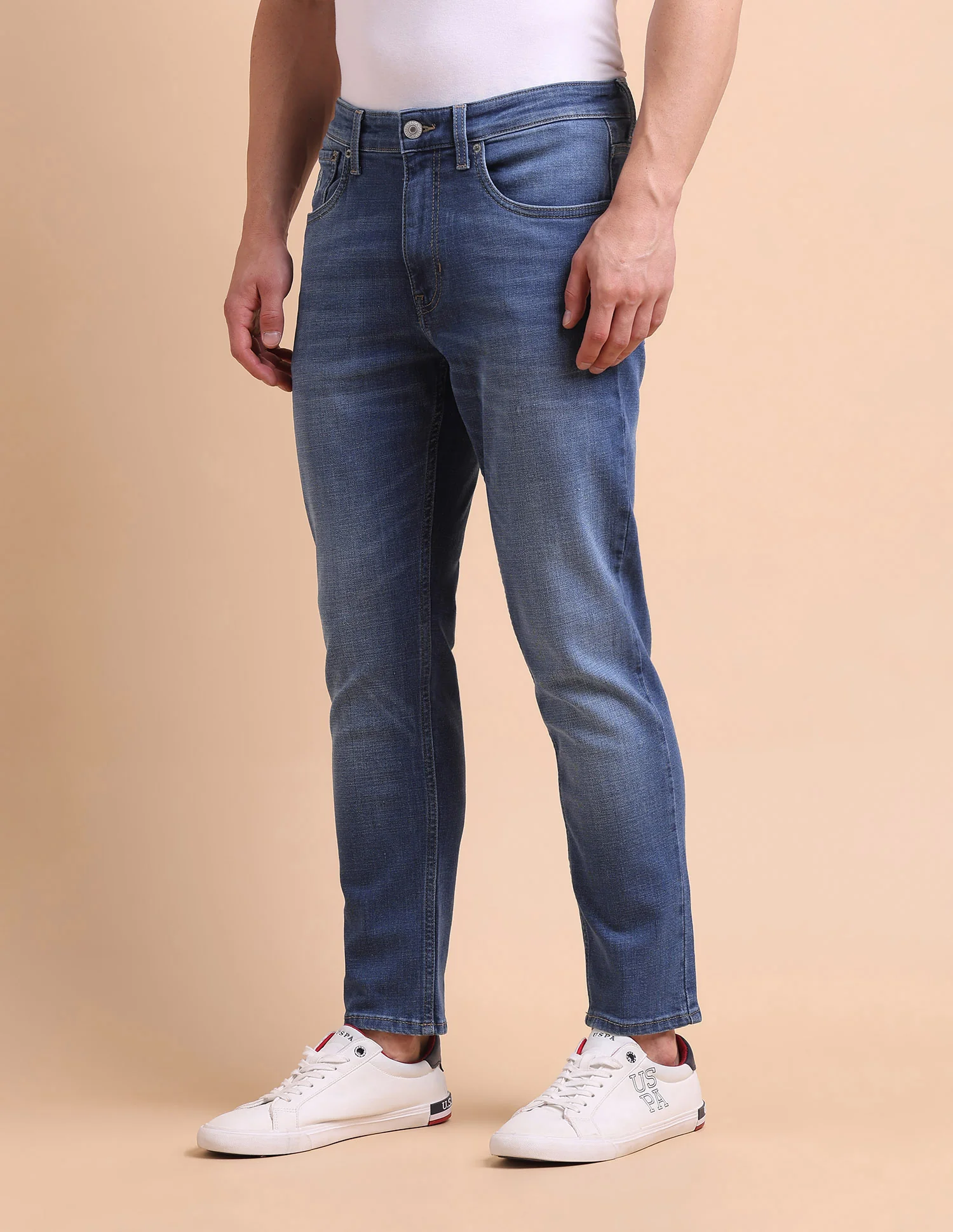 Cole Comfort Cropped Fit Blue Jeans - Image 4