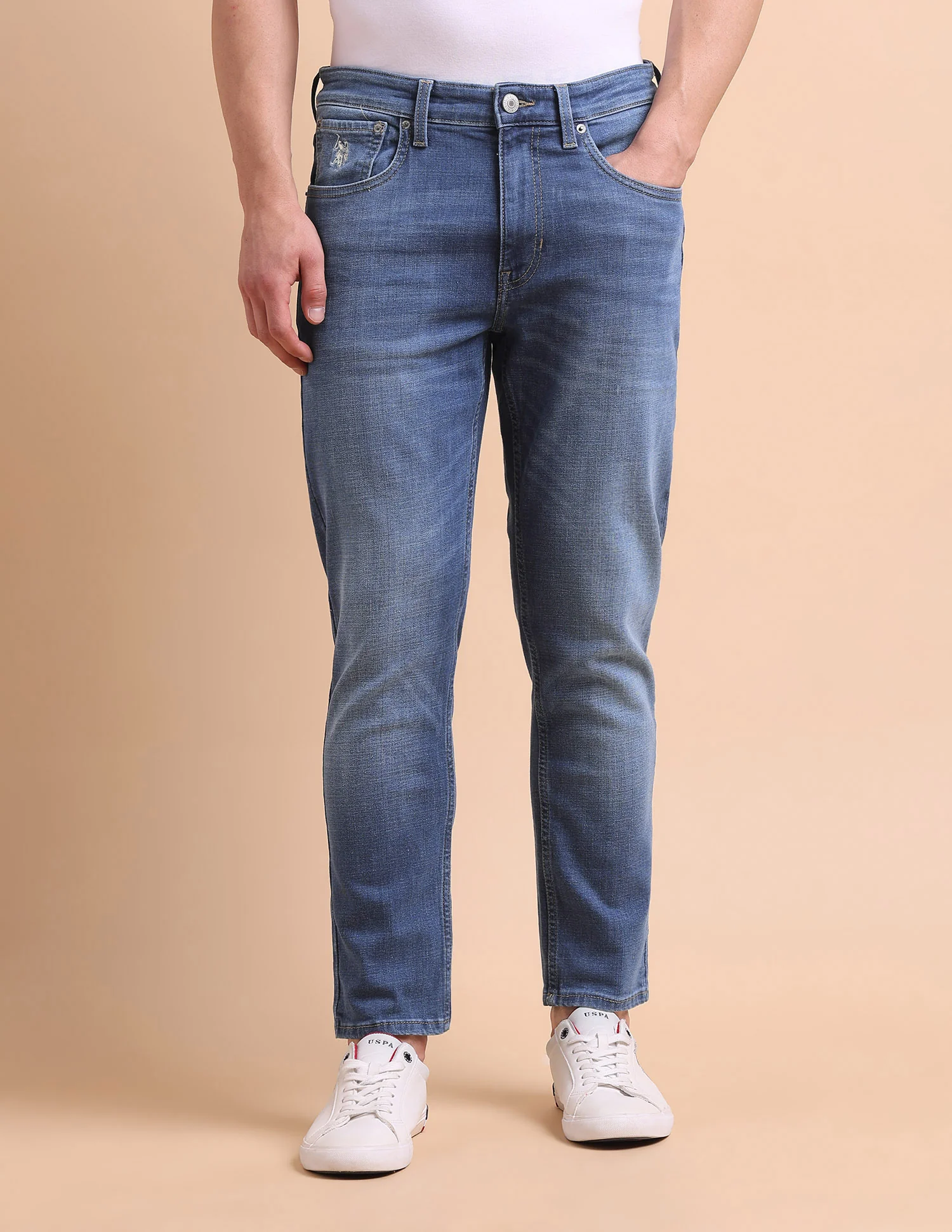 Cole Comfort Cropped Fit Blue Jeans - Image 6
