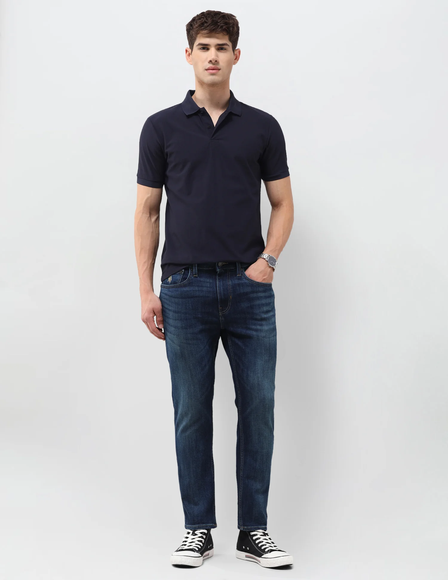 Cole Comfort Cropped Fit Blue Jeans - Image 3