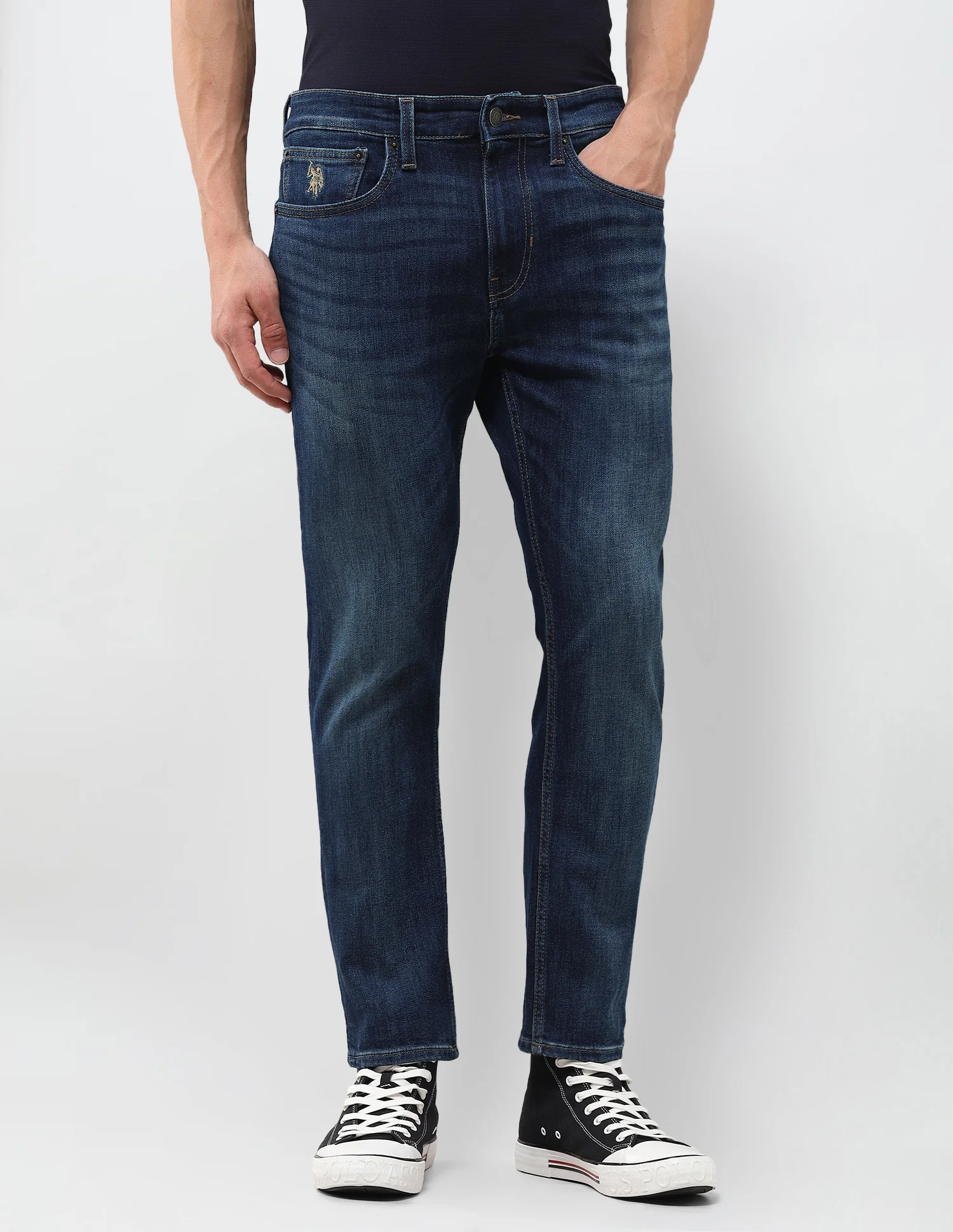 Cole Comfort Cropped Fit Blue Jeans - Image 6