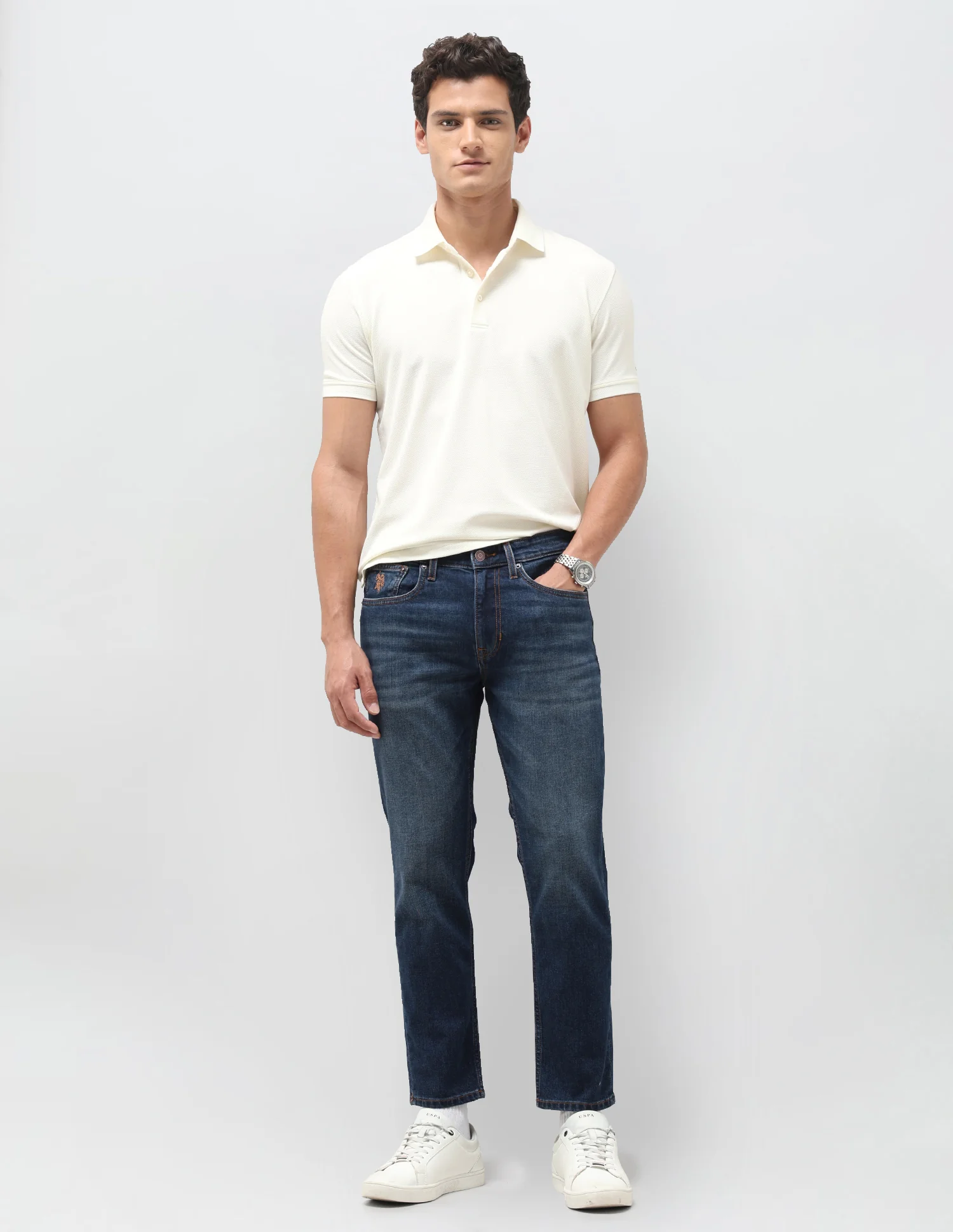 Cole Comfort Cropped Fit Blue Jeans - Image 3