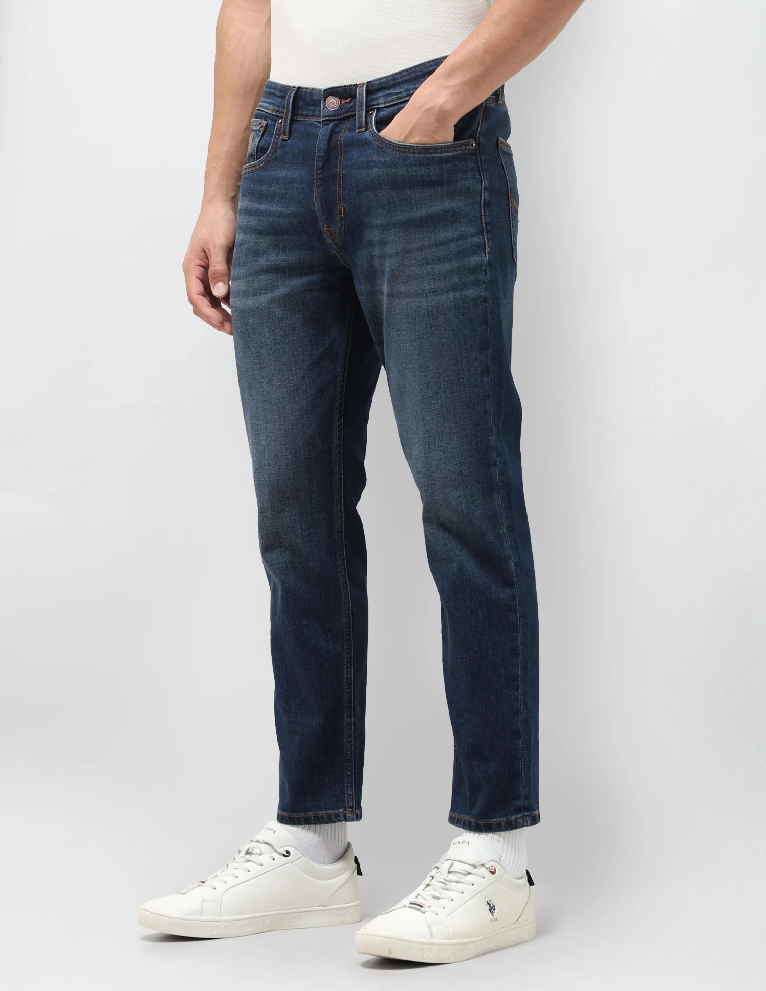 Cole Comfort Cropped Fit Blue Jeans - Image 4