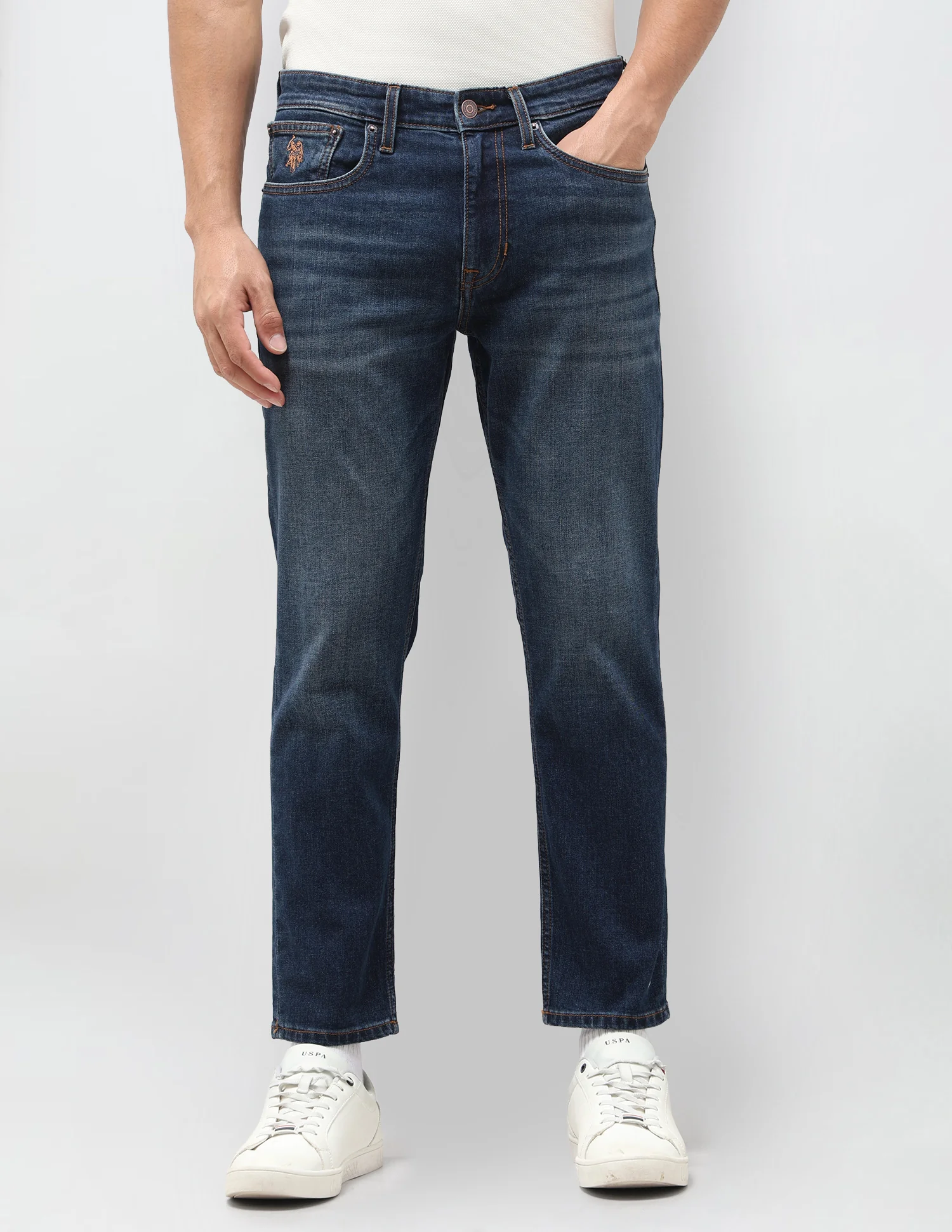 Cole Comfort Cropped Fit Blue Jeans - Image 6