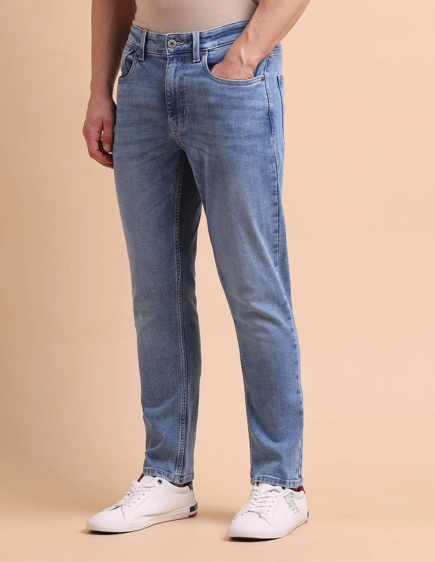 Cole Comfort Cropped Fit Blue Jeans - Image 4