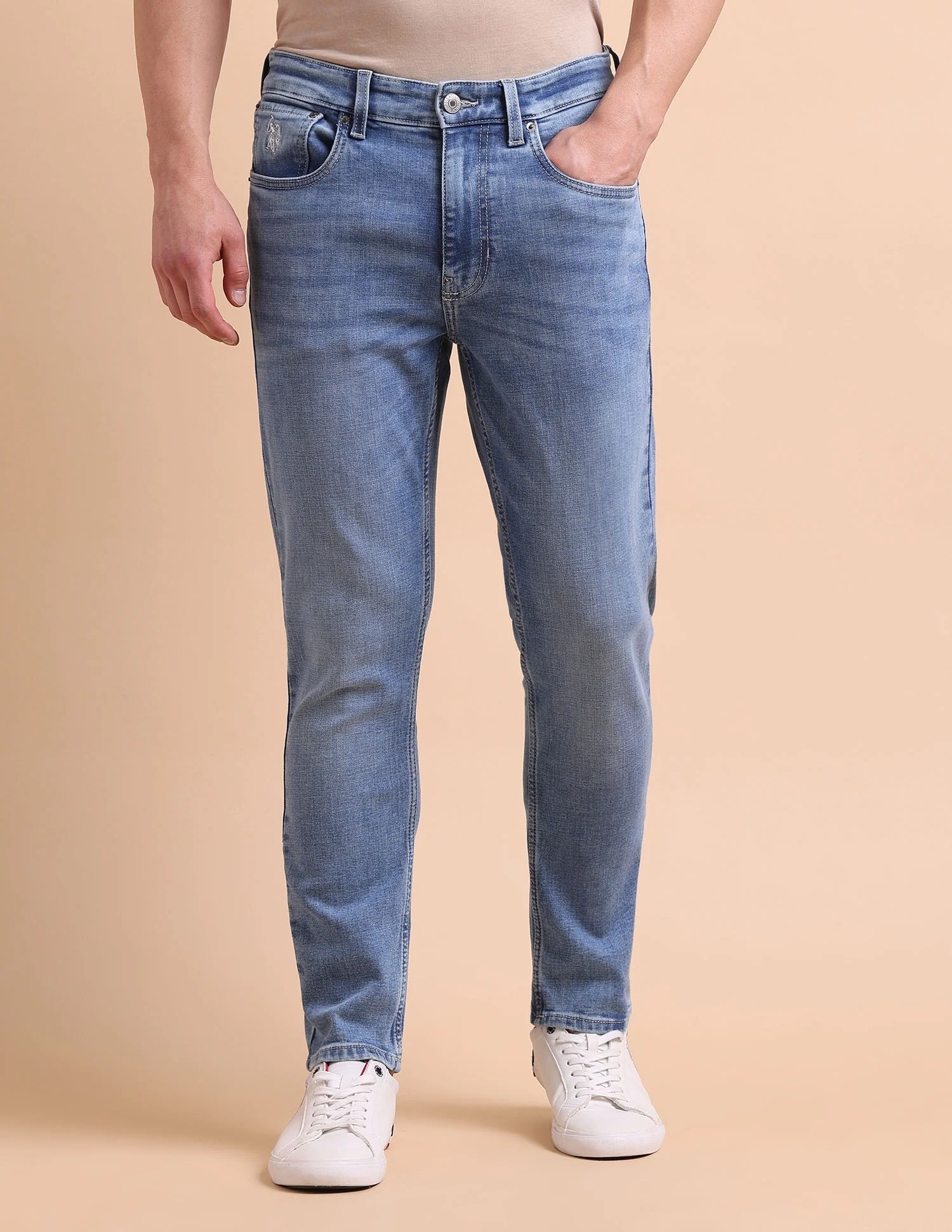 Cole Comfort Cropped Fit Blue Jeans - Image 6
