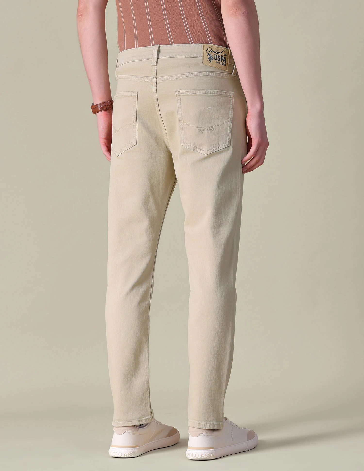 Cole Comfort Cropped Fit Brown Jeans - Image 5
