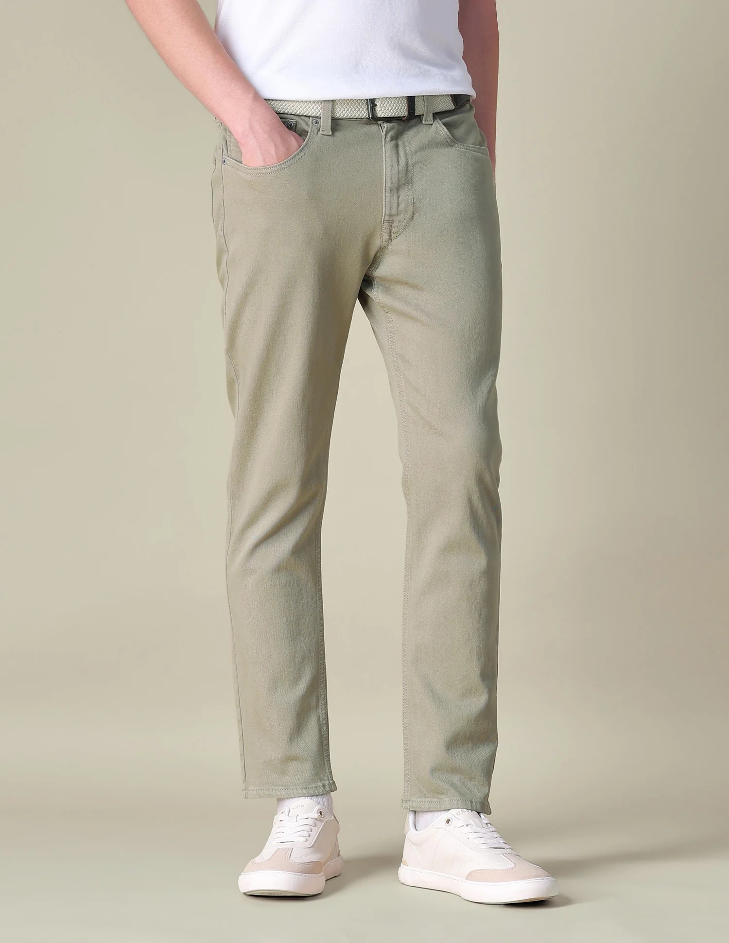 Cole Comfort Cropped Fit Green Jeans - Image 4