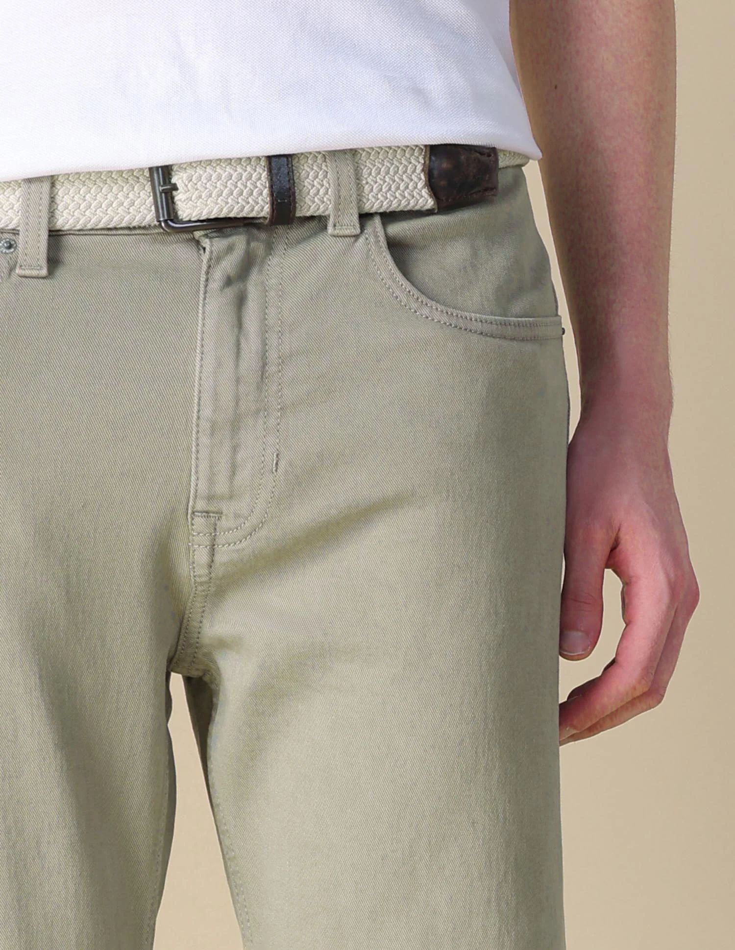Cole Comfort Cropped Fit Green Jeans - Image 7