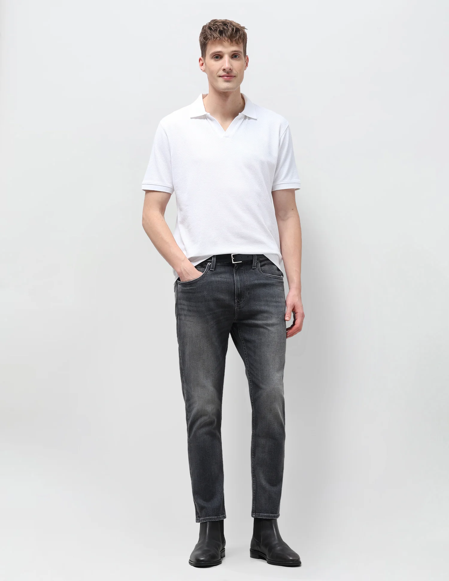 Cole Comfort Cropped Fit Grey Jeans - Image 3