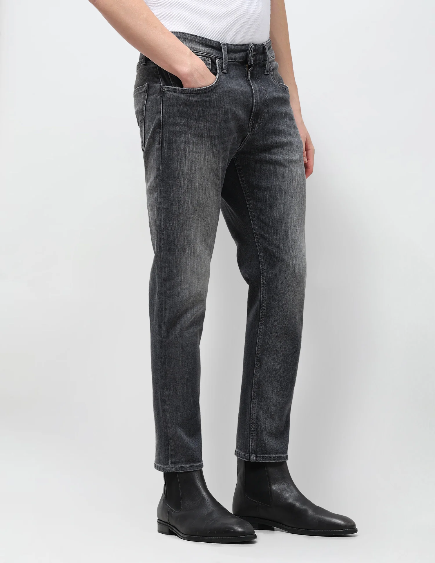 Cole Comfort Cropped Fit Grey Jeans - Image 4