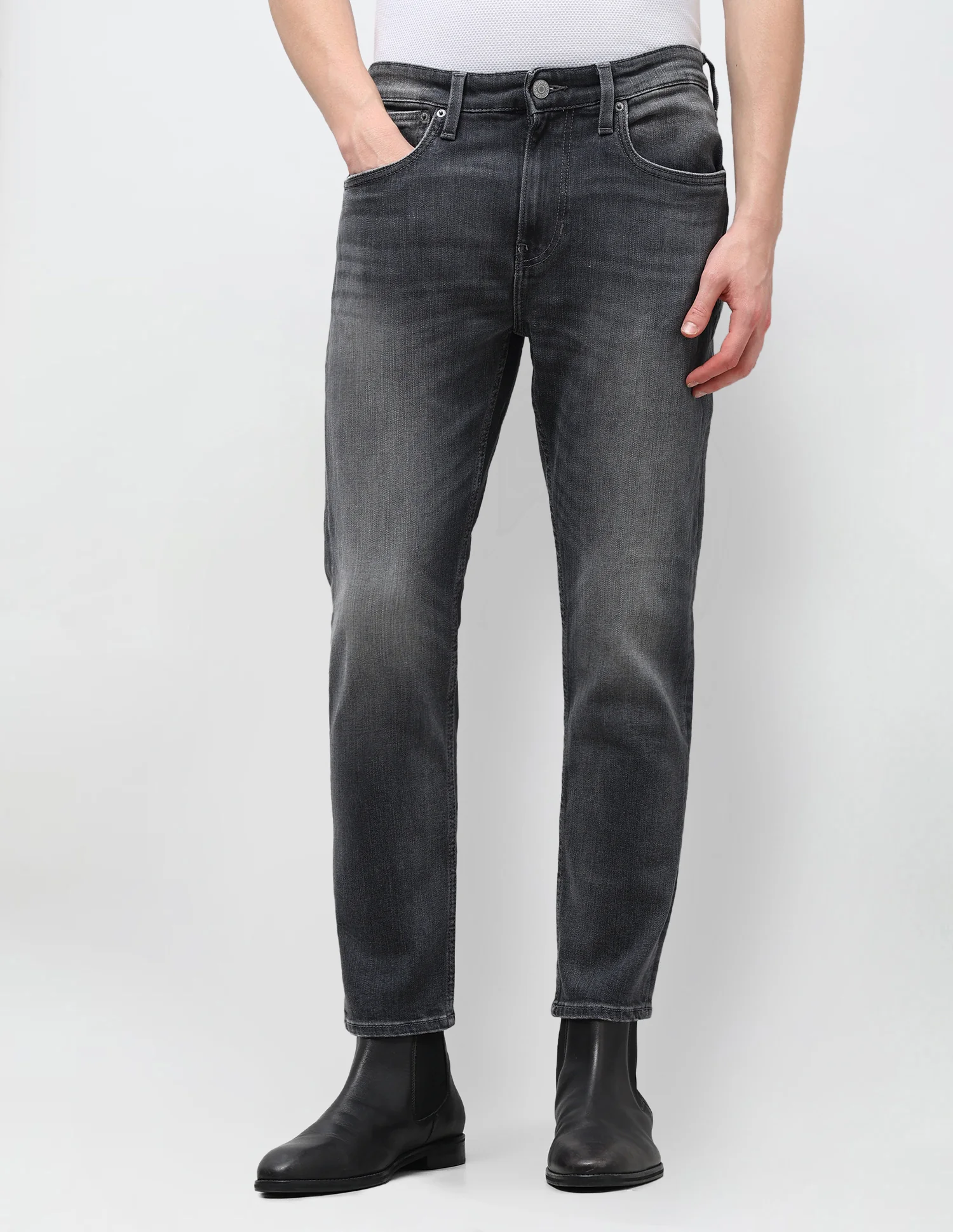 Cole Comfort Cropped Fit Grey Jeans - Image 6