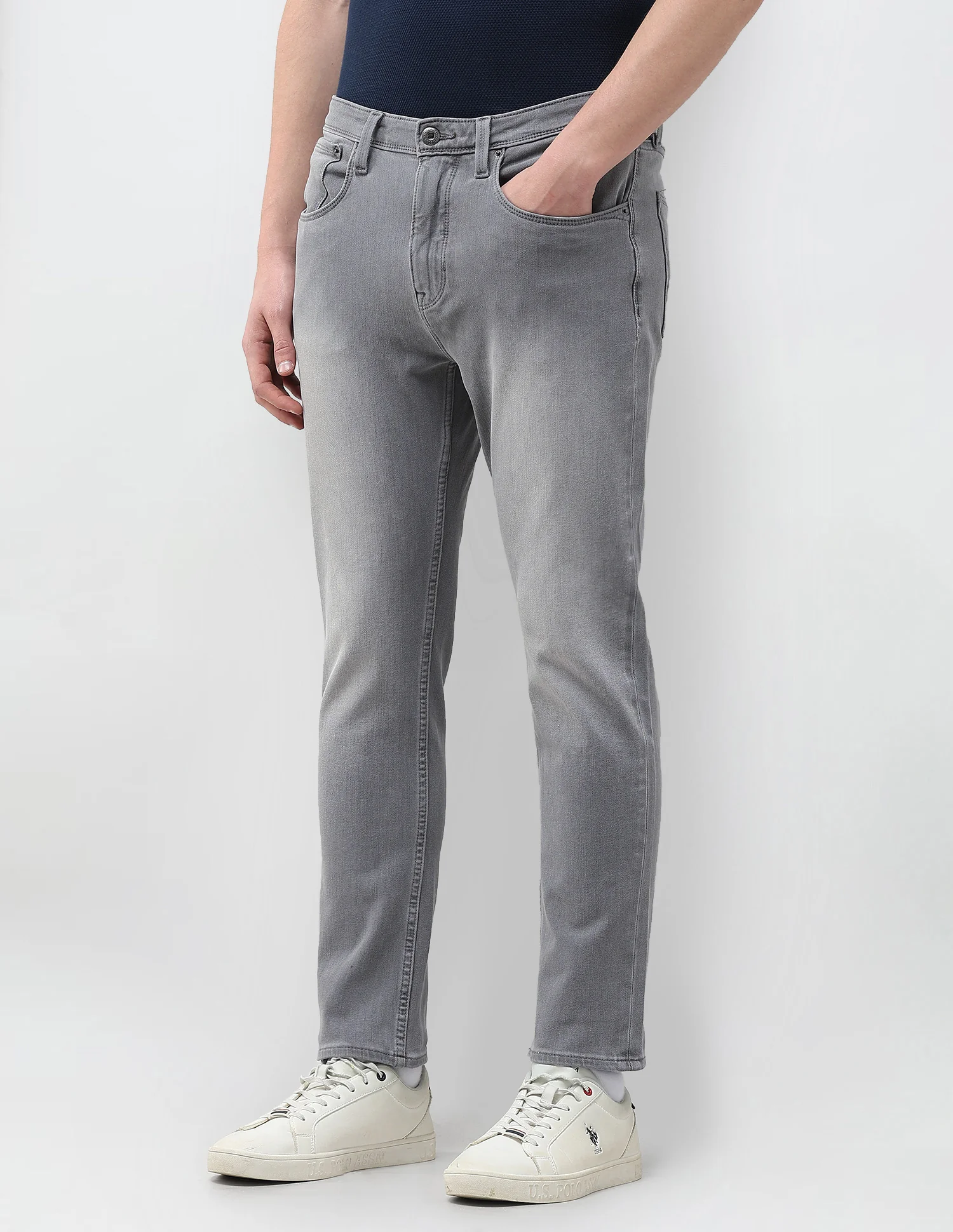 Cole Comfort Cropped Fit Grey Jeans - Image 4