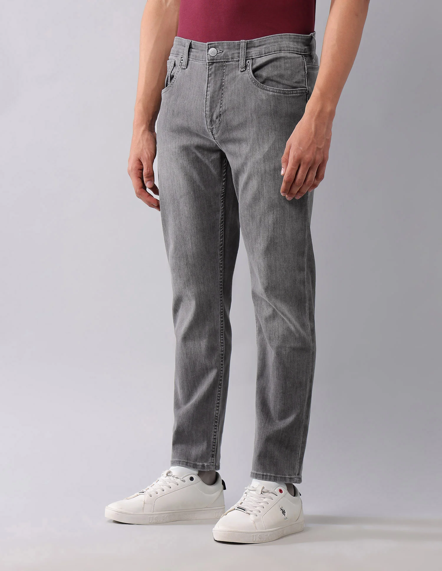 Cole Comfort Cropped Fit Grey Jeans - Image 4