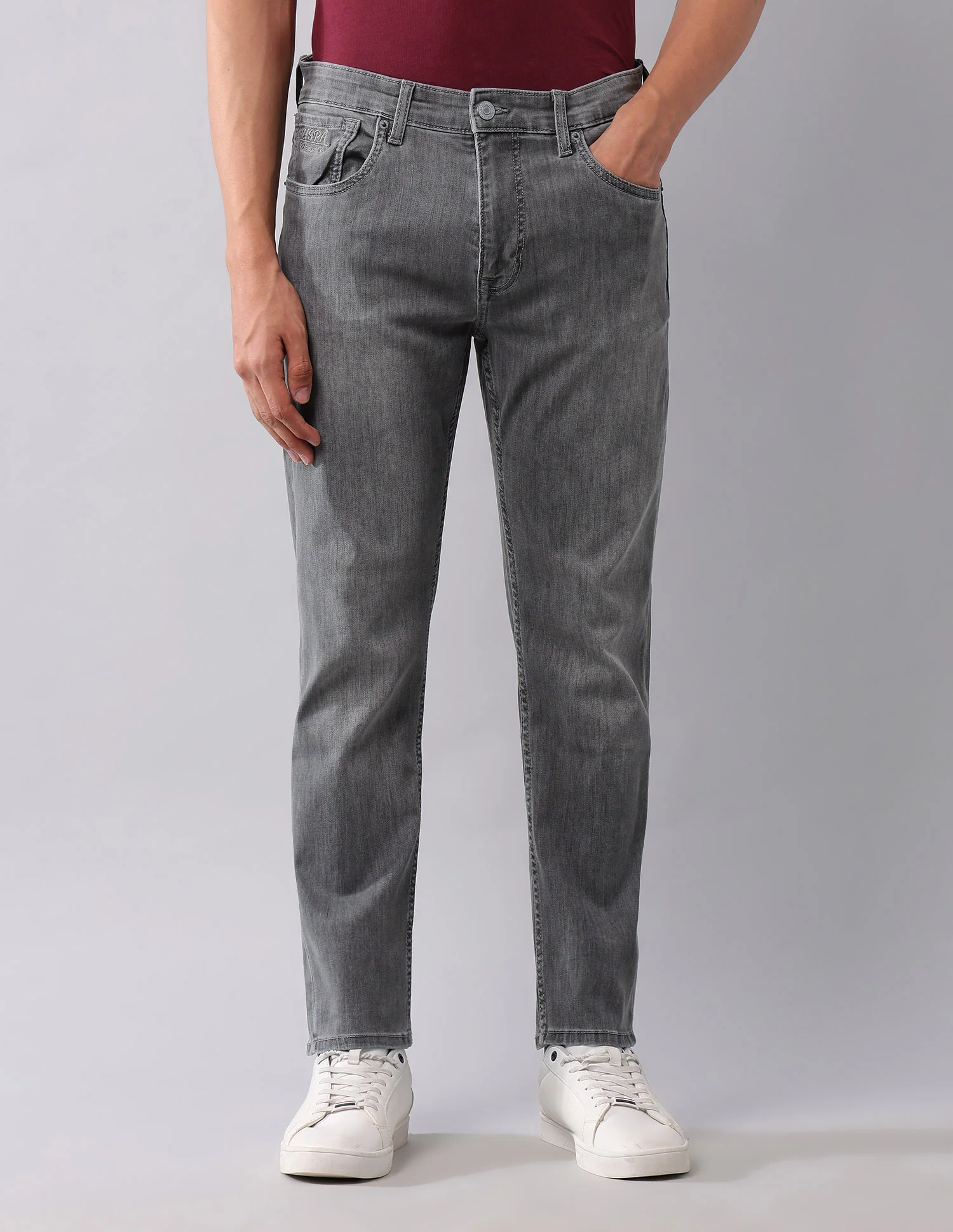 Cole Comfort Cropped Fit Grey Jeans - Image 6