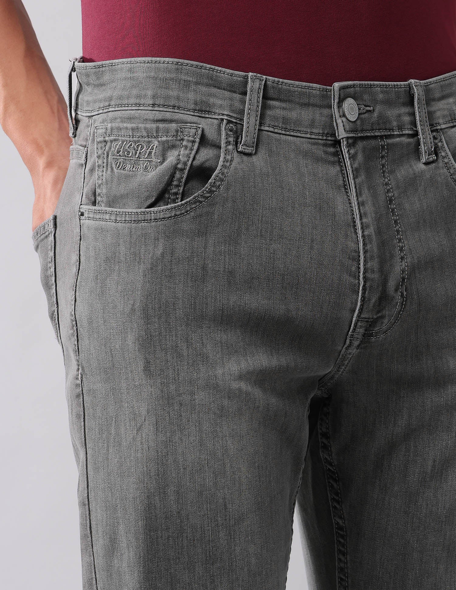 Cole Comfort Cropped Fit Grey Jeans - Image 7