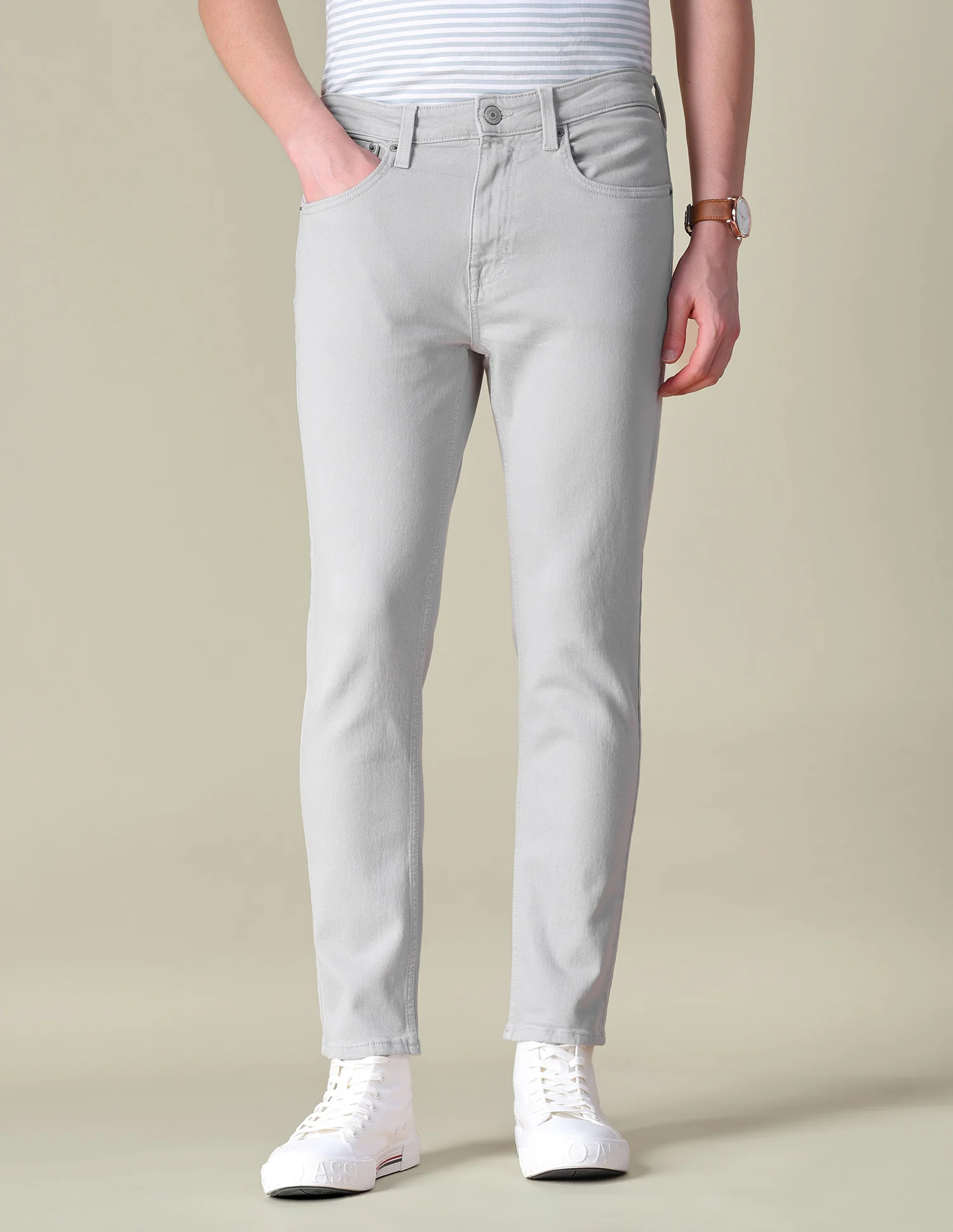 Cole Comfort Cropped Fit Grey Jeans - Image 6
