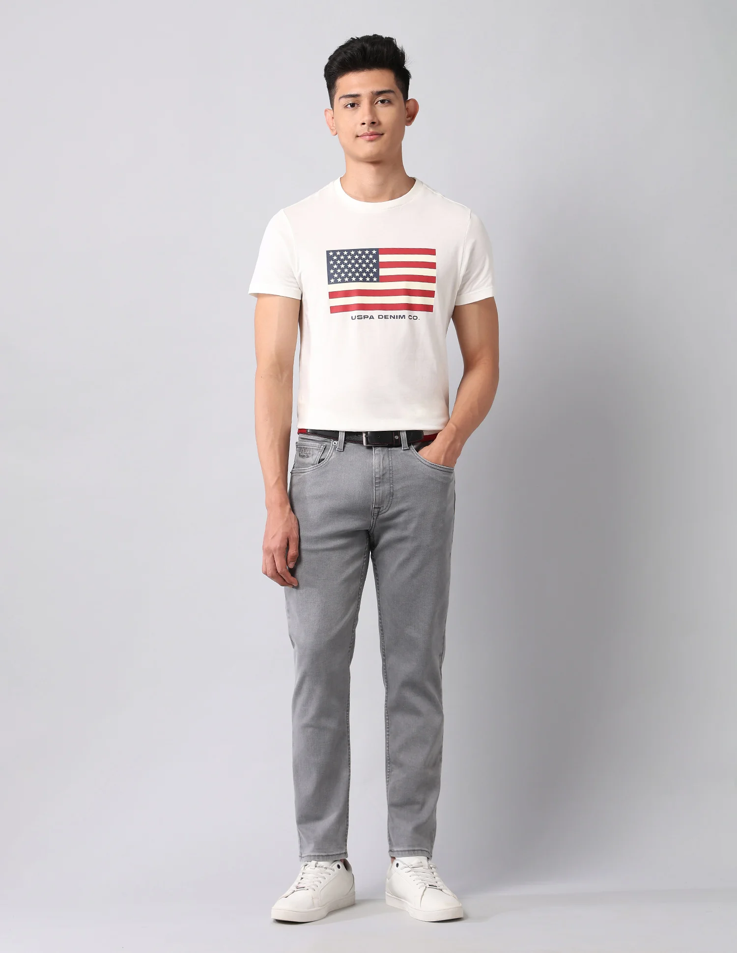 Cole Comfort Cropped Fit Grey Jeans - Image 3